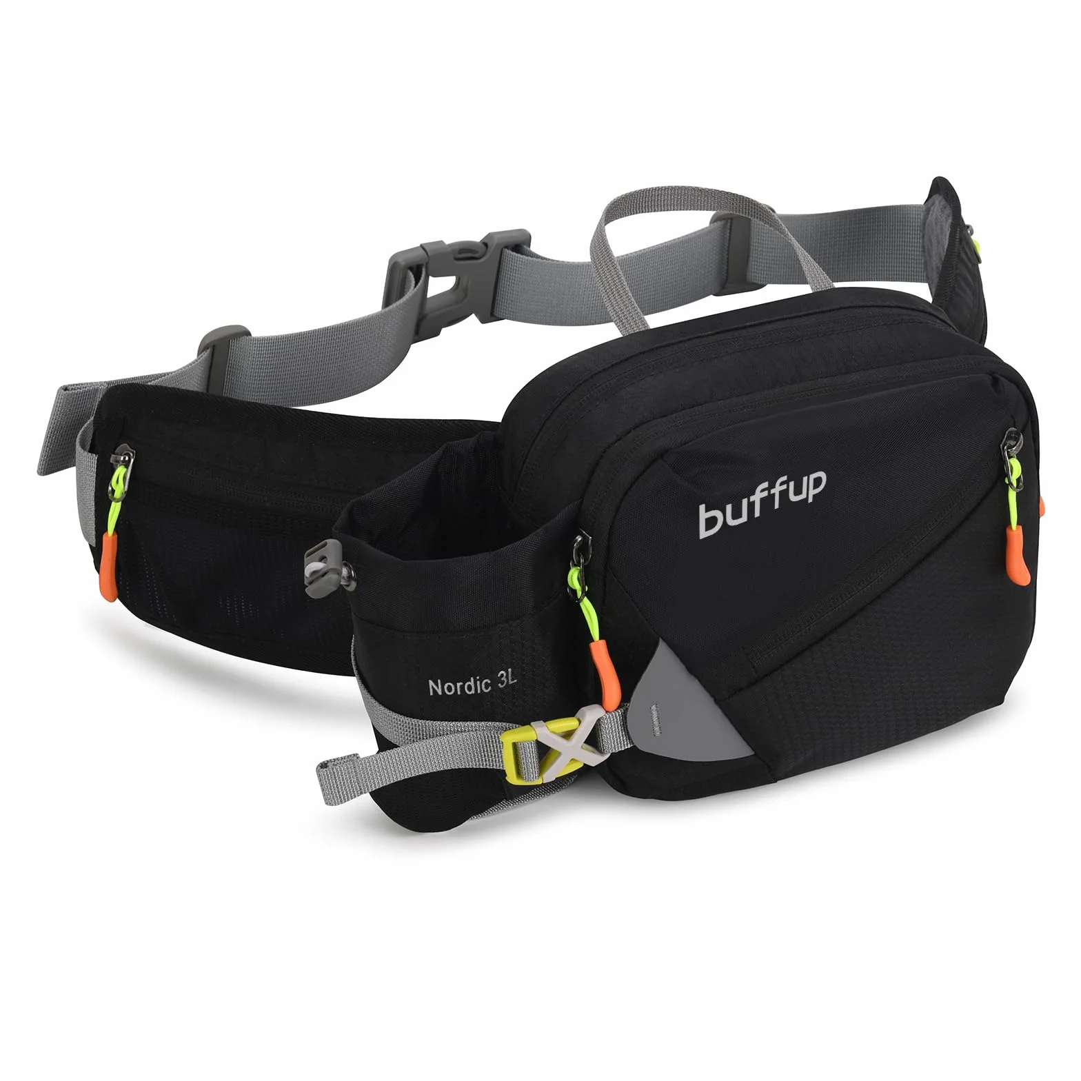 Sac Banane de Randonnée Femme Homme avec Pore Bouteille, Course à Pied, Vélo, Voyage Noir