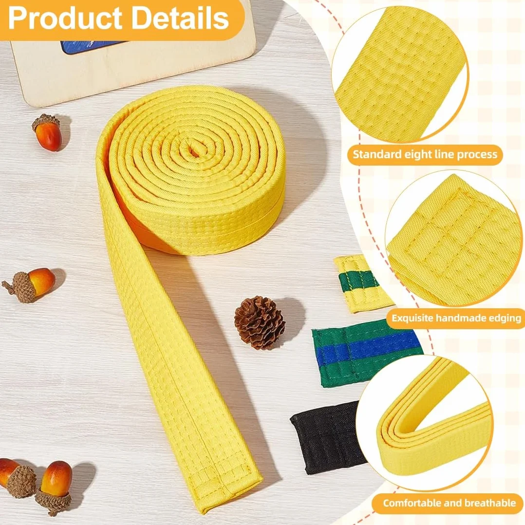 Kimono Judo Enfant Ceinture Jaune Taekwondo Coton Arts Martiaux 240cm