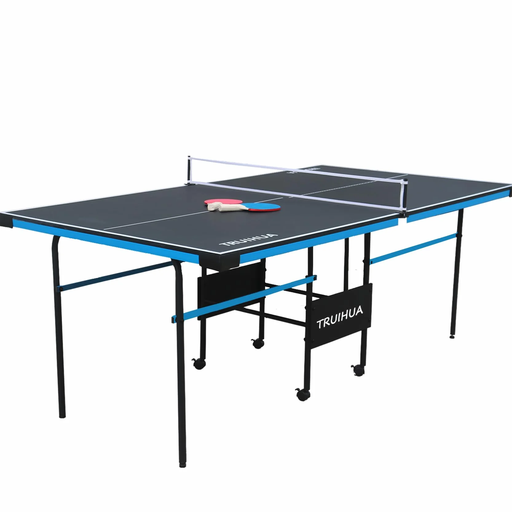 Table de Ping-Pong Pliable 7FT 210x117x76 cm avec Raquettes et Filet Intérieur Extérieur Enfant