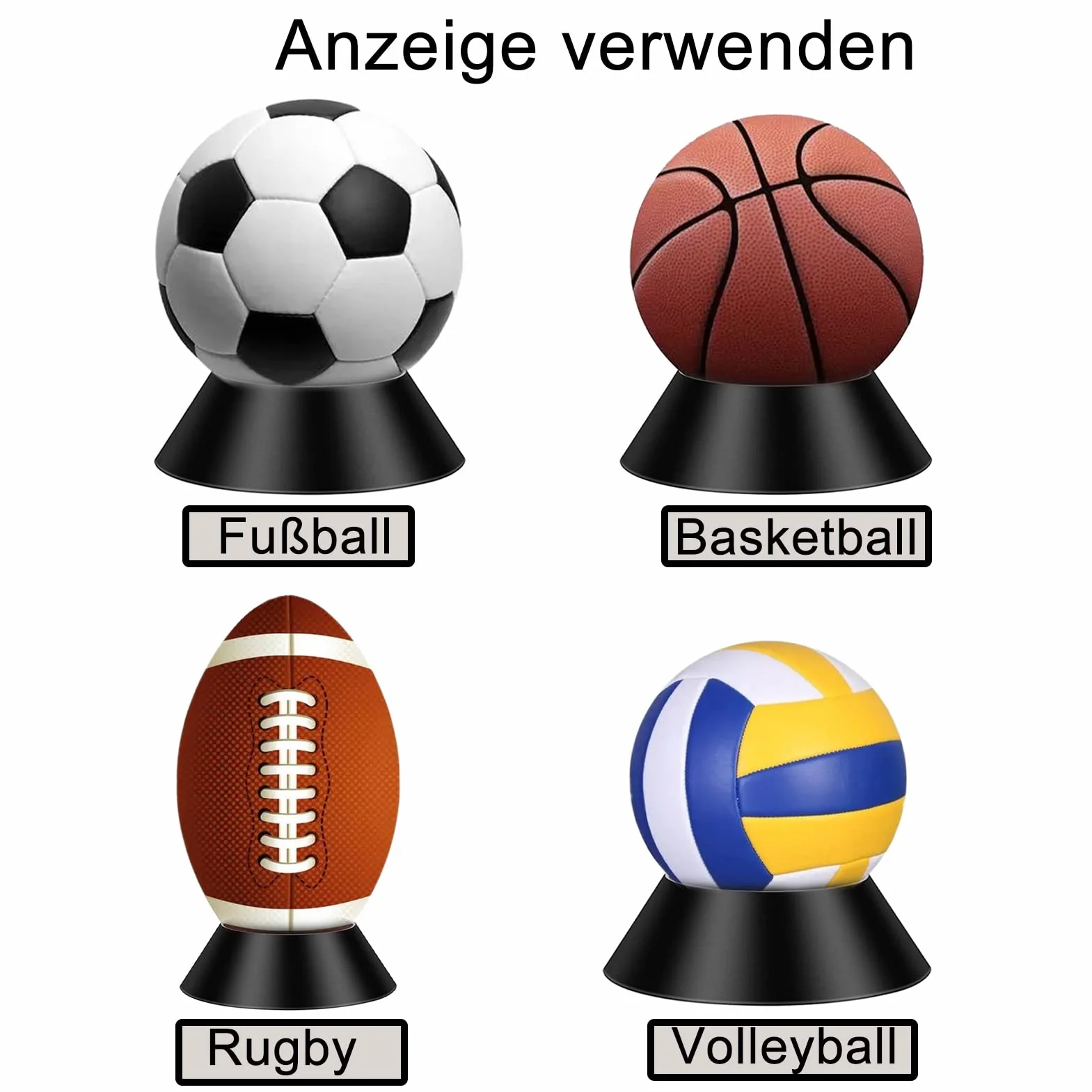 GERUI Lot de 12 Supports de Ballon pour Basketball, Football, Volleyball - Stand Domestique