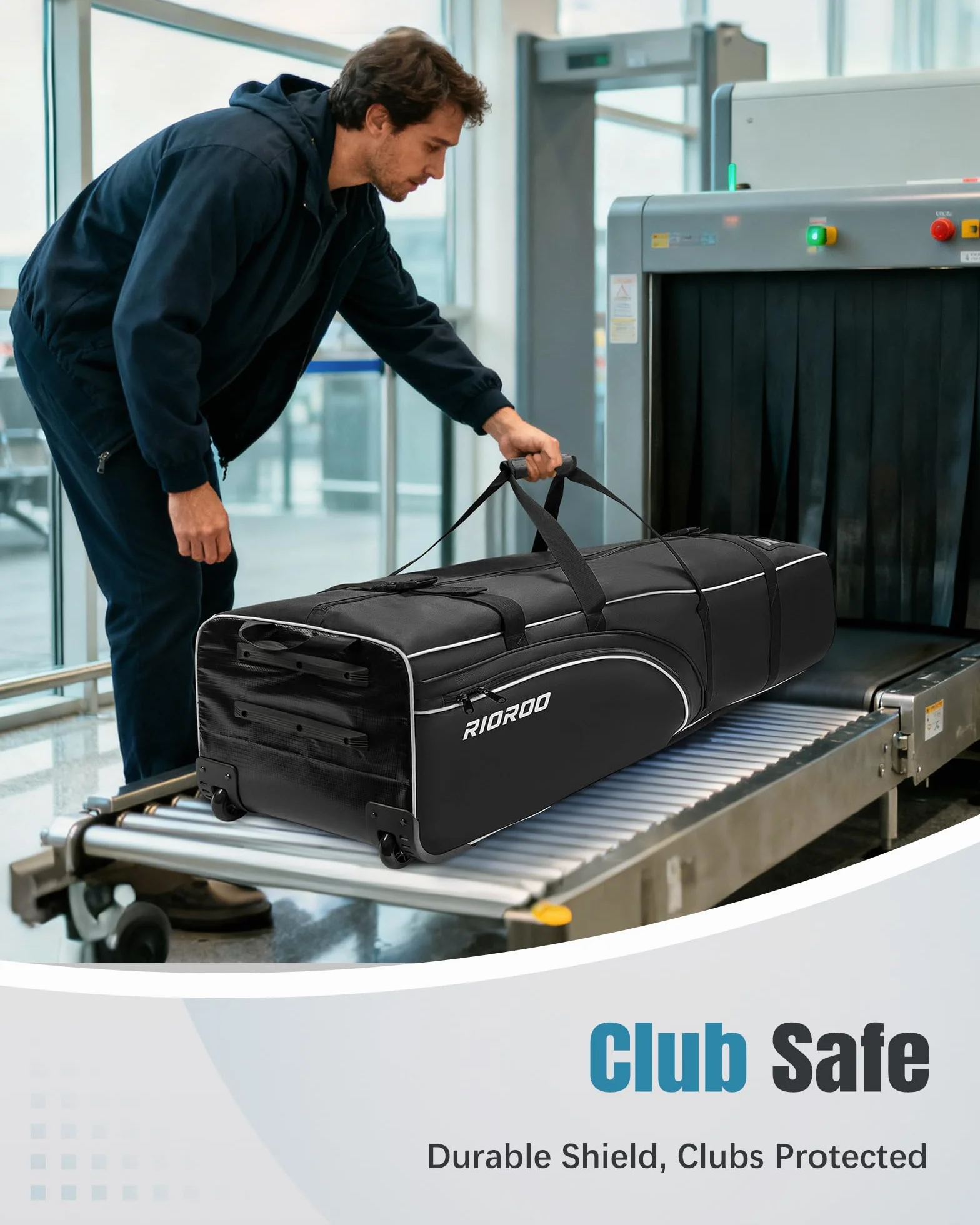 Sac de Voyage de Golf Oxford avec Roulettes, Rembourré, Étanche et Résistant