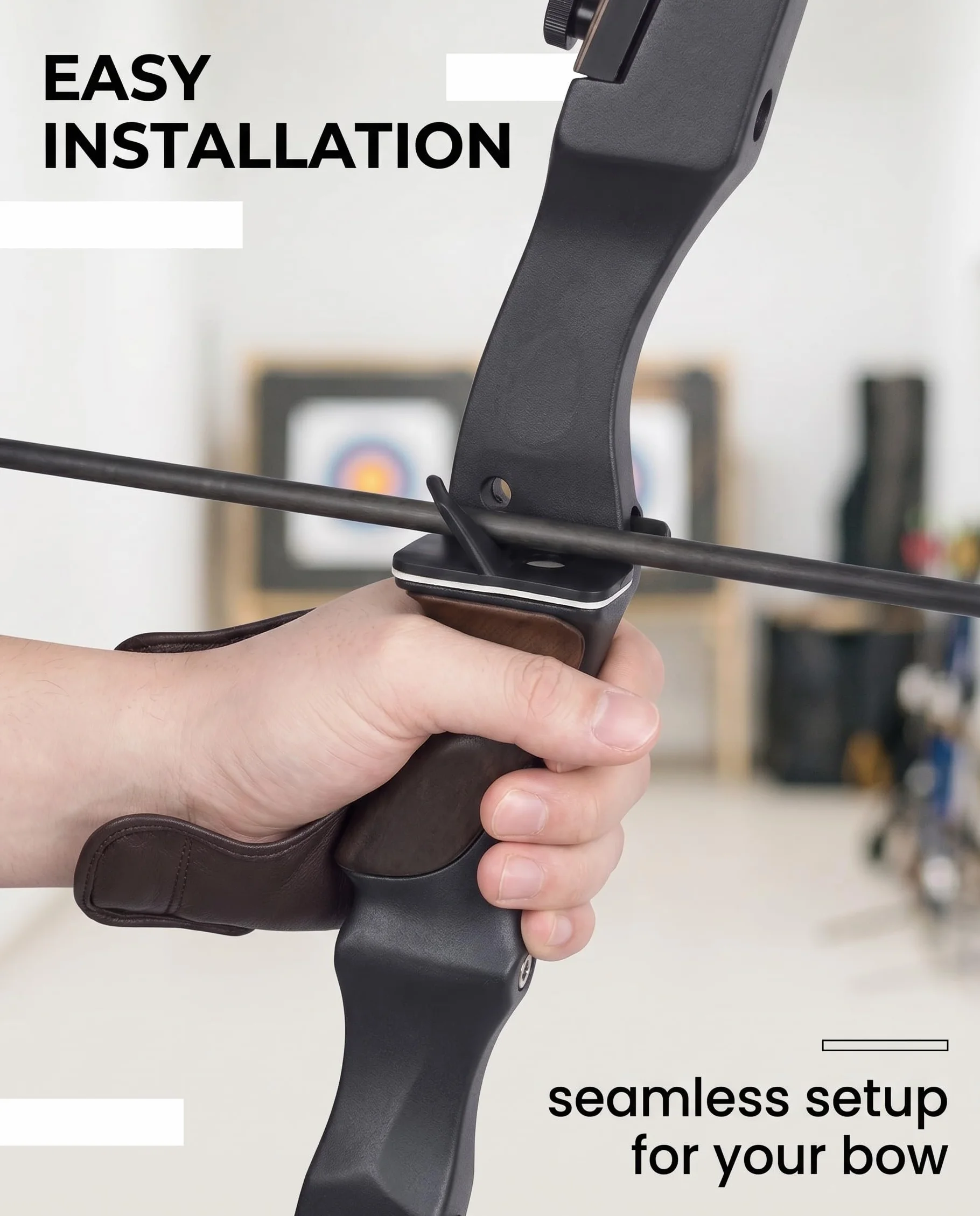 Repose-Flèche Droitier Accessoires de Tir à l'Arc – Support de Flèche Adhésif en Plastique Noir pour Arc Recurve et Compound