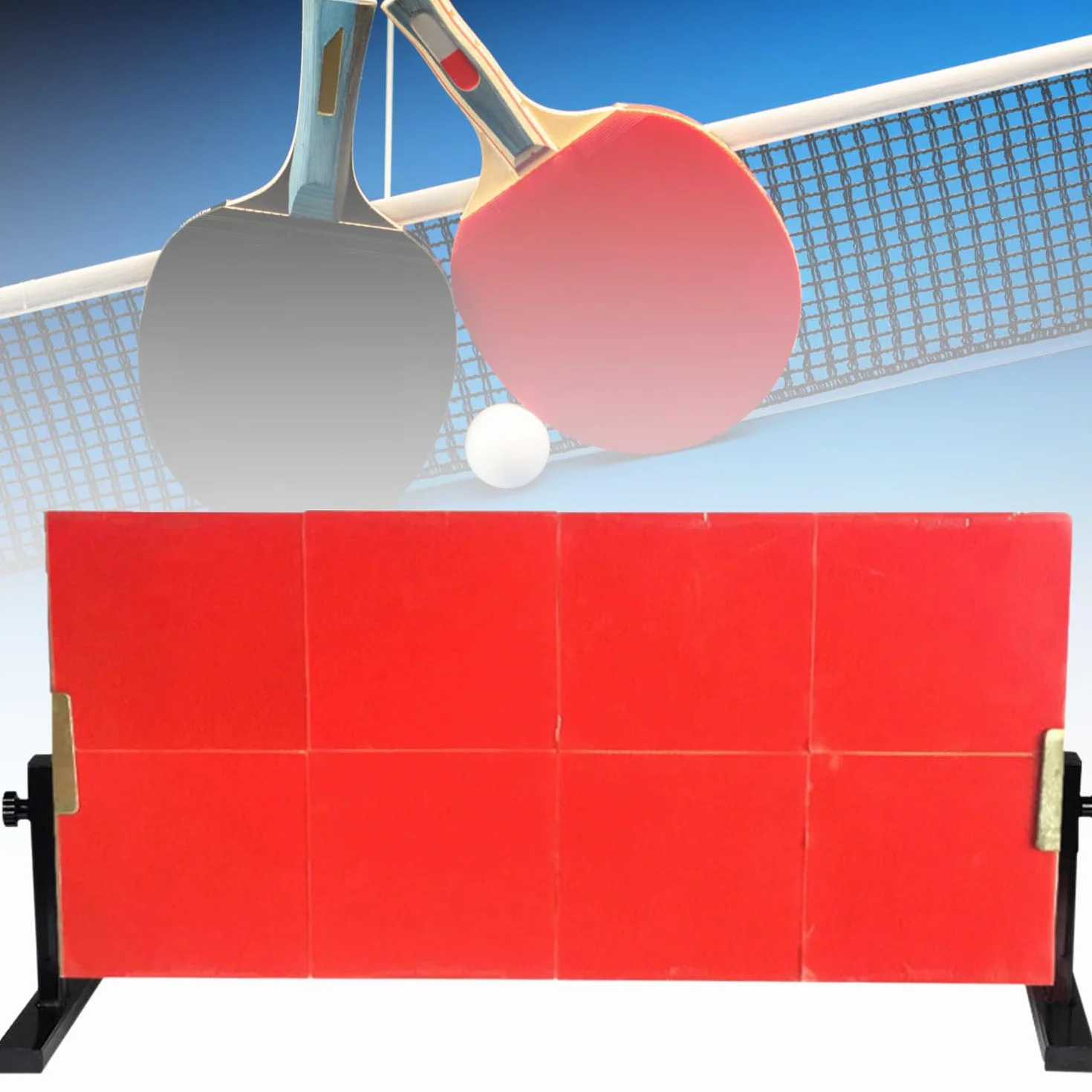 Planche de Tennis de Table Rebond avec 8 caoutchoucs Rouges Planche de Retour de Tennis de Table Pro Return pour la Maison, la Gym, l'intérieur et l'extérieur
