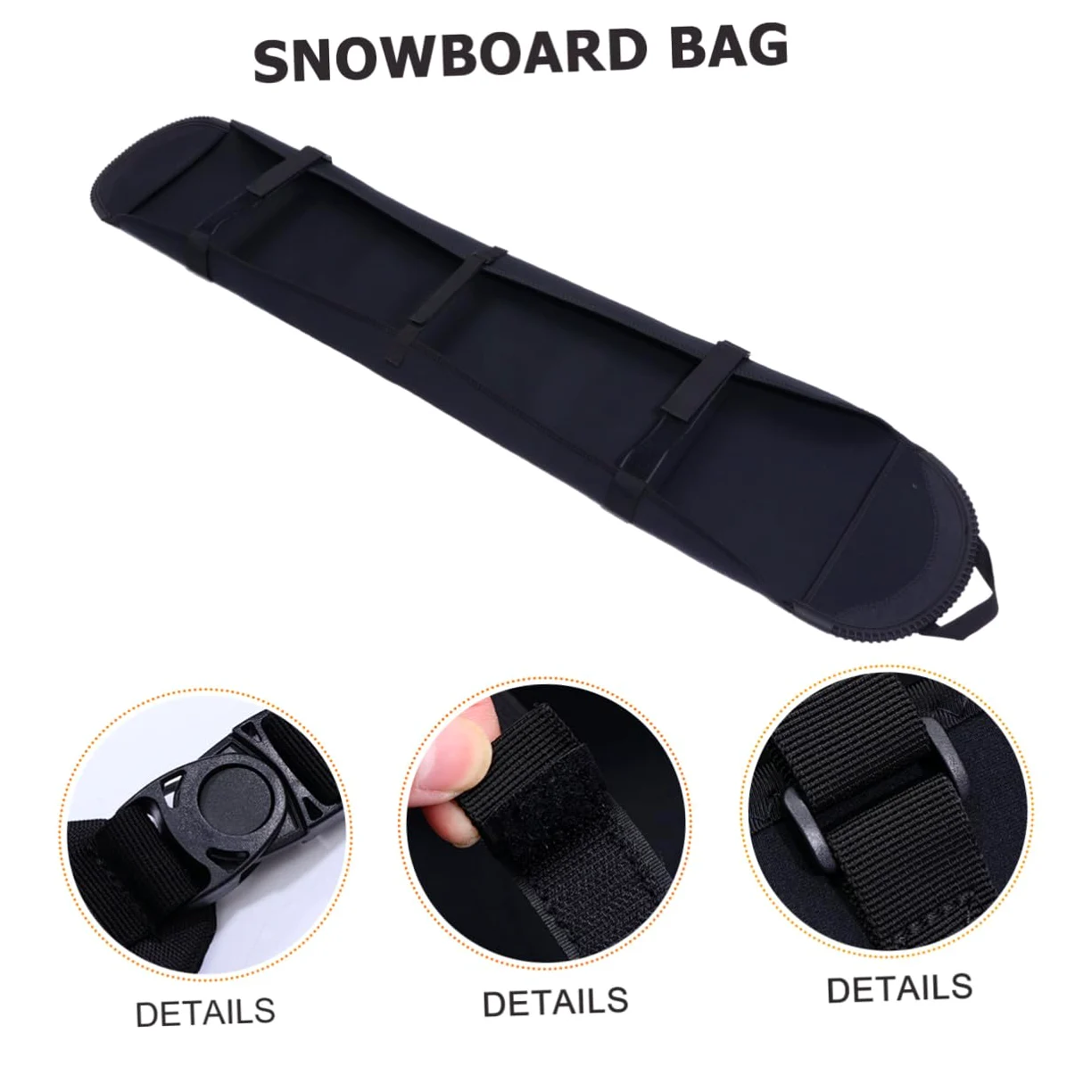 POPETPOP Housse de Snowboard Légère et Pratique en Matériau Résistant Protection pour Snowboard Noir Rangement Sécurisé pour Sports d'hiver et Voyages Paquet de Transport Multifonction