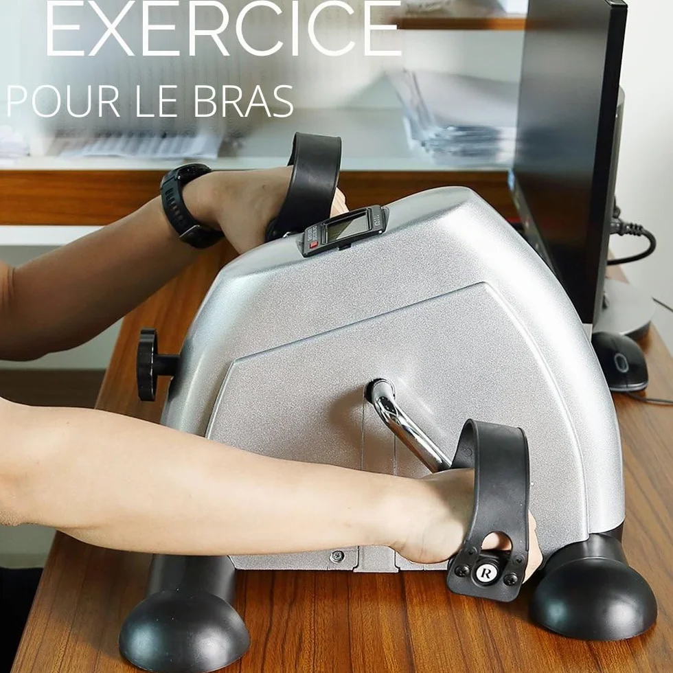 Mini Vélo d'Appartement, Pédales de Rééducation, Vélo d'Exercice Bras Jambe Compact, Écran LCD Résistance Réglable