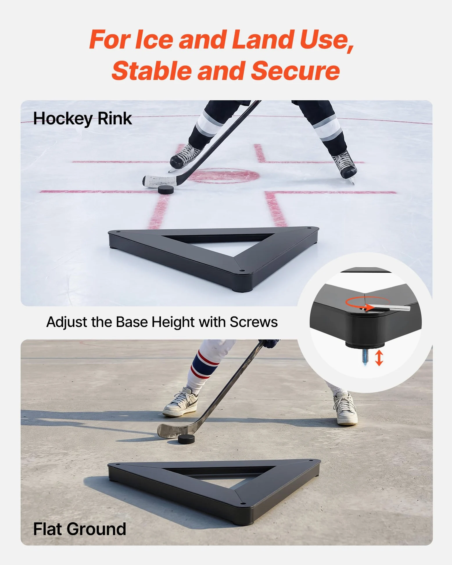 VEVOR Passeur de Hockey Triangulaire Rebondisseur de Palet Multi-Angles, Équipement d'Entraînement Utilisable sur et Hors Glace, Entraîneur de Passe et de Maniement de Crosse et Rondelle Portable
