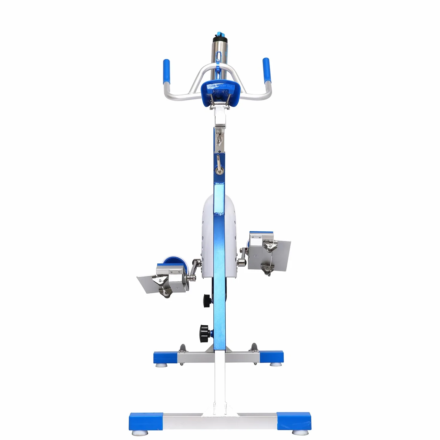 Waterflex Aquabike Aluminium WR Max WX-WRMAX1 - Vélo de Piscine Athléthique - Résistance Hydraulique - Effet Drait - Ergonomie Adaptative - Prof. 1,1-1,6m Bleu, Léger