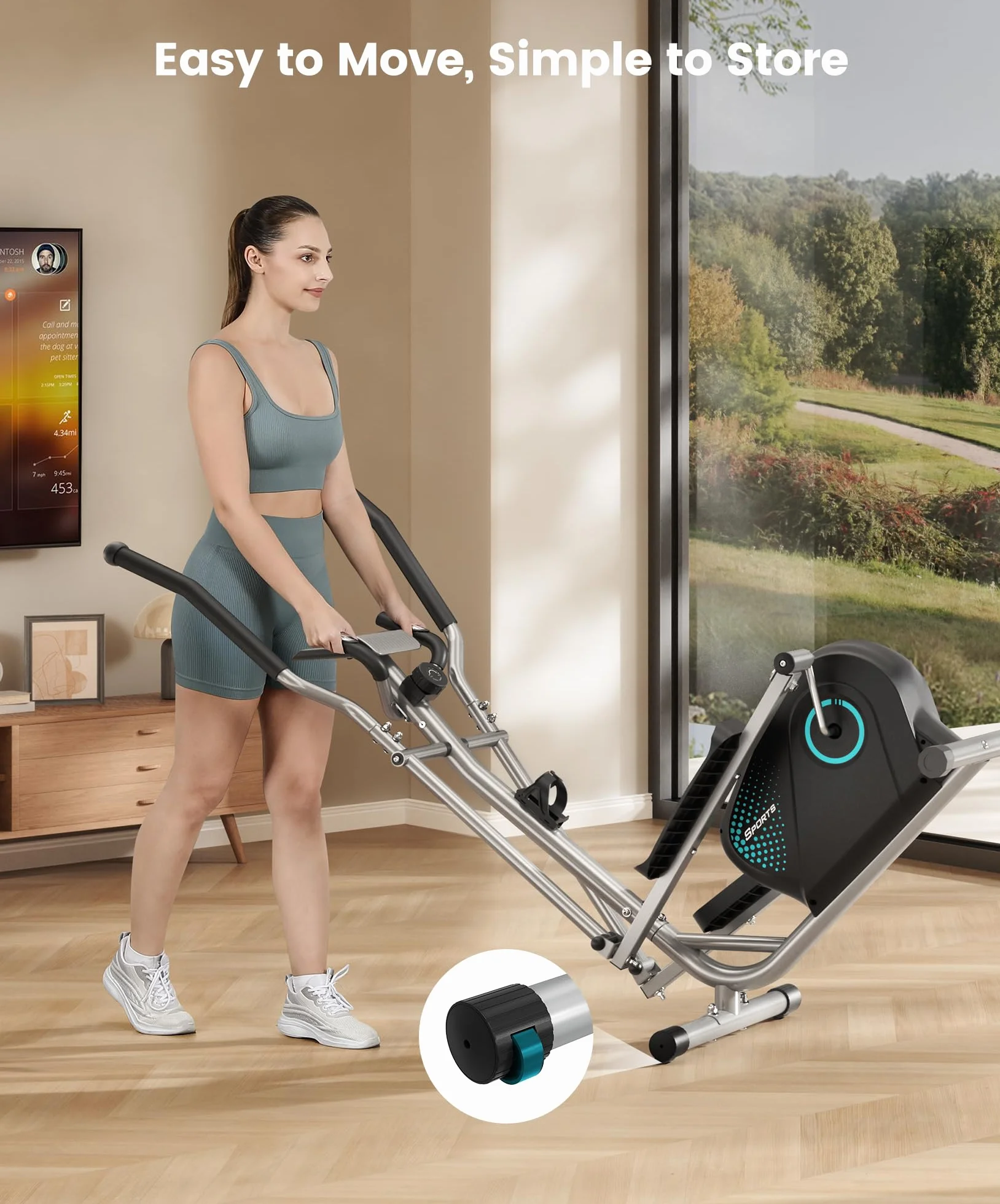 Dripex Velo Elliptique Silencieux Volant Inertie 6 kg 16 Niveaux Resistance Capteur Pouls Ecran LCD Appareil Fitness Cardio