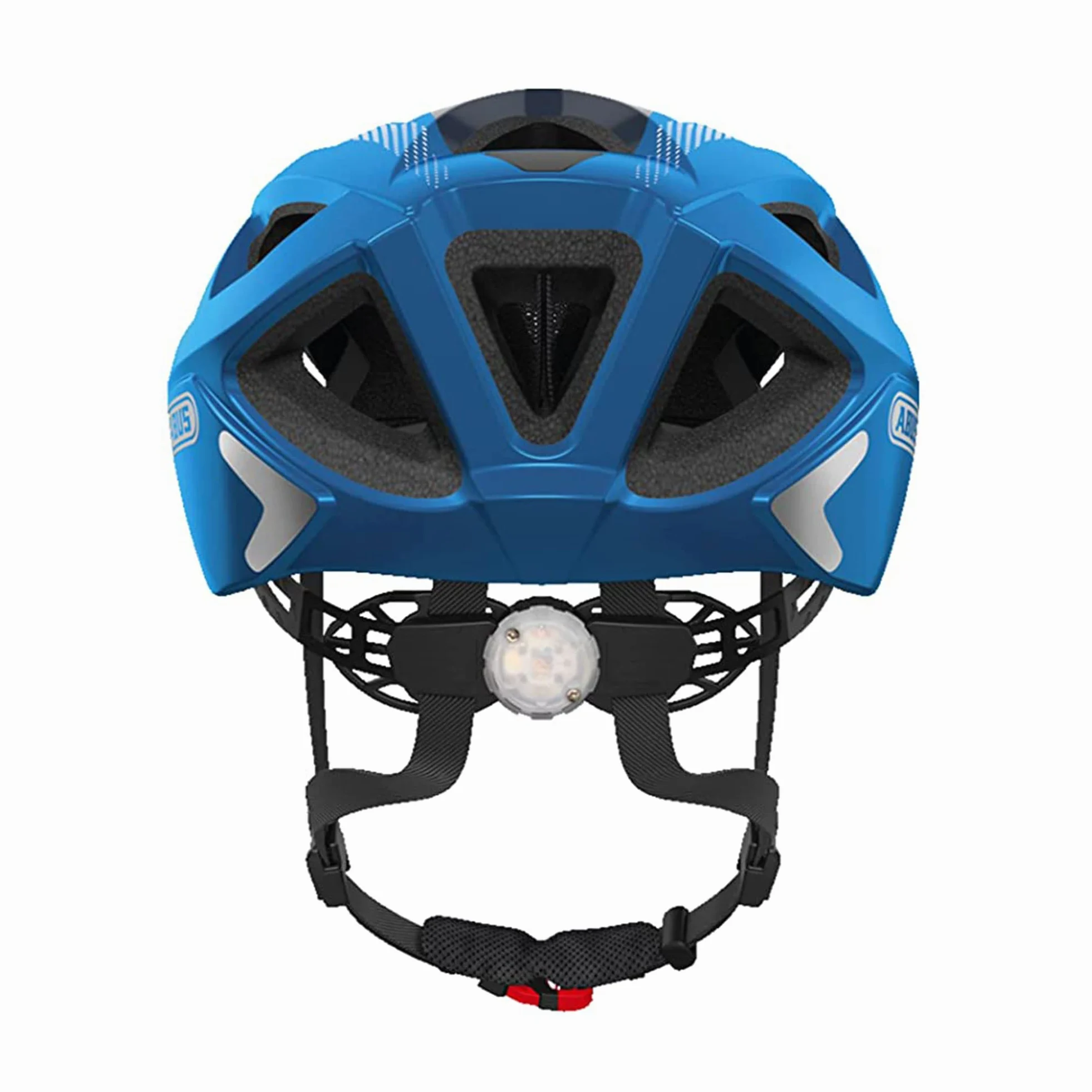 ABUS Casque Vélo Aduro 2.0 avec Lumière, Bleu, Taille M | Casque polyvalent sportif pour la ville, In-Mold EPS et Polycarbonate, bonne ventilation, réflecteurs