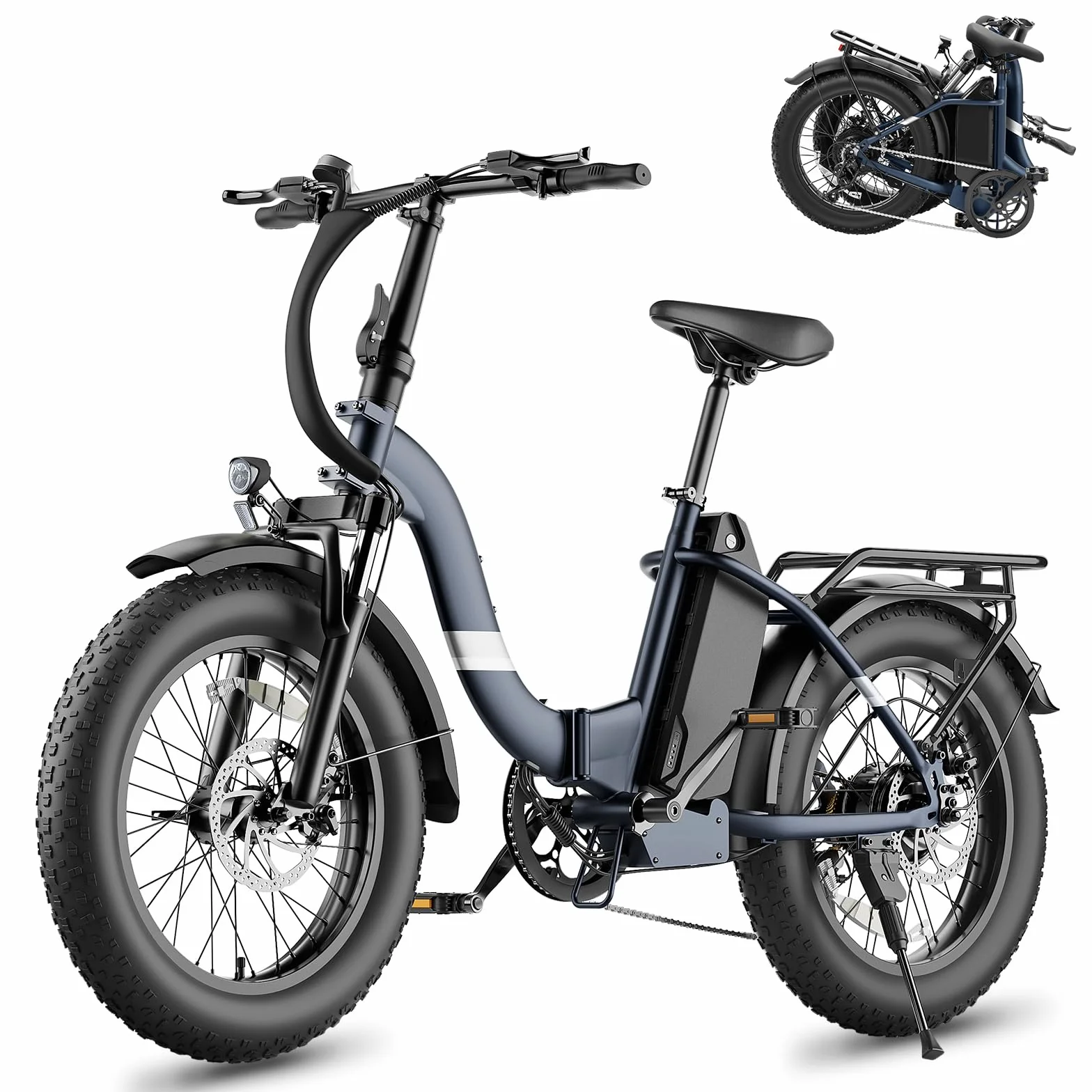 Touroll S2 2026 Vélo Électrique Pliable Tout-Terrain 20"×4.0" Fat Tire 150KM Autonomie Batterie 720Wh Amovible Moteur 250W 7 Vitesses E-Bike Urbain