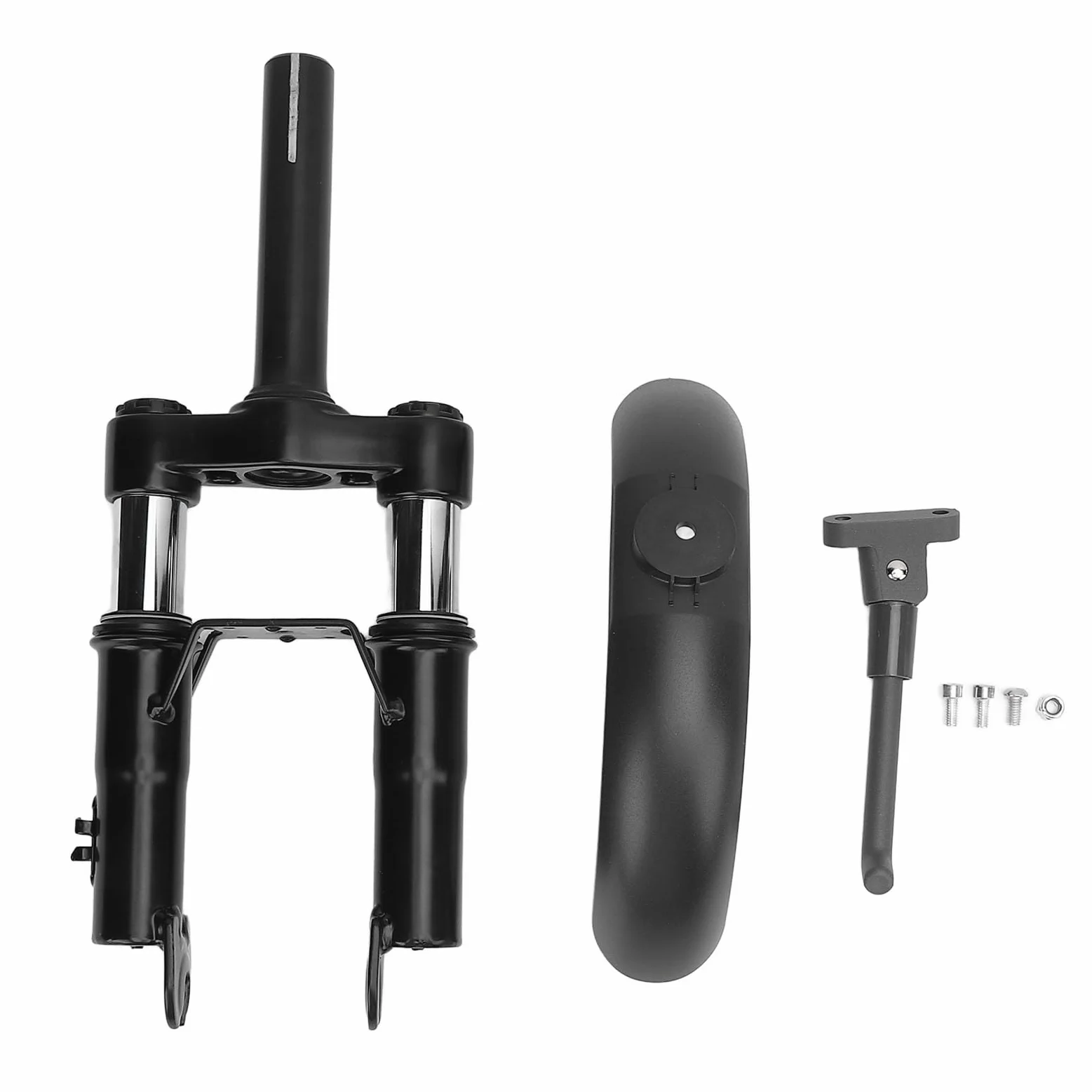 Tbest Kit de Suspension Avant de Scooter électrique, Fourche Avant à Suspension Hydraulique en Acier PC avec Vis de Béquille de Garde-Boue pour Accessoires M365