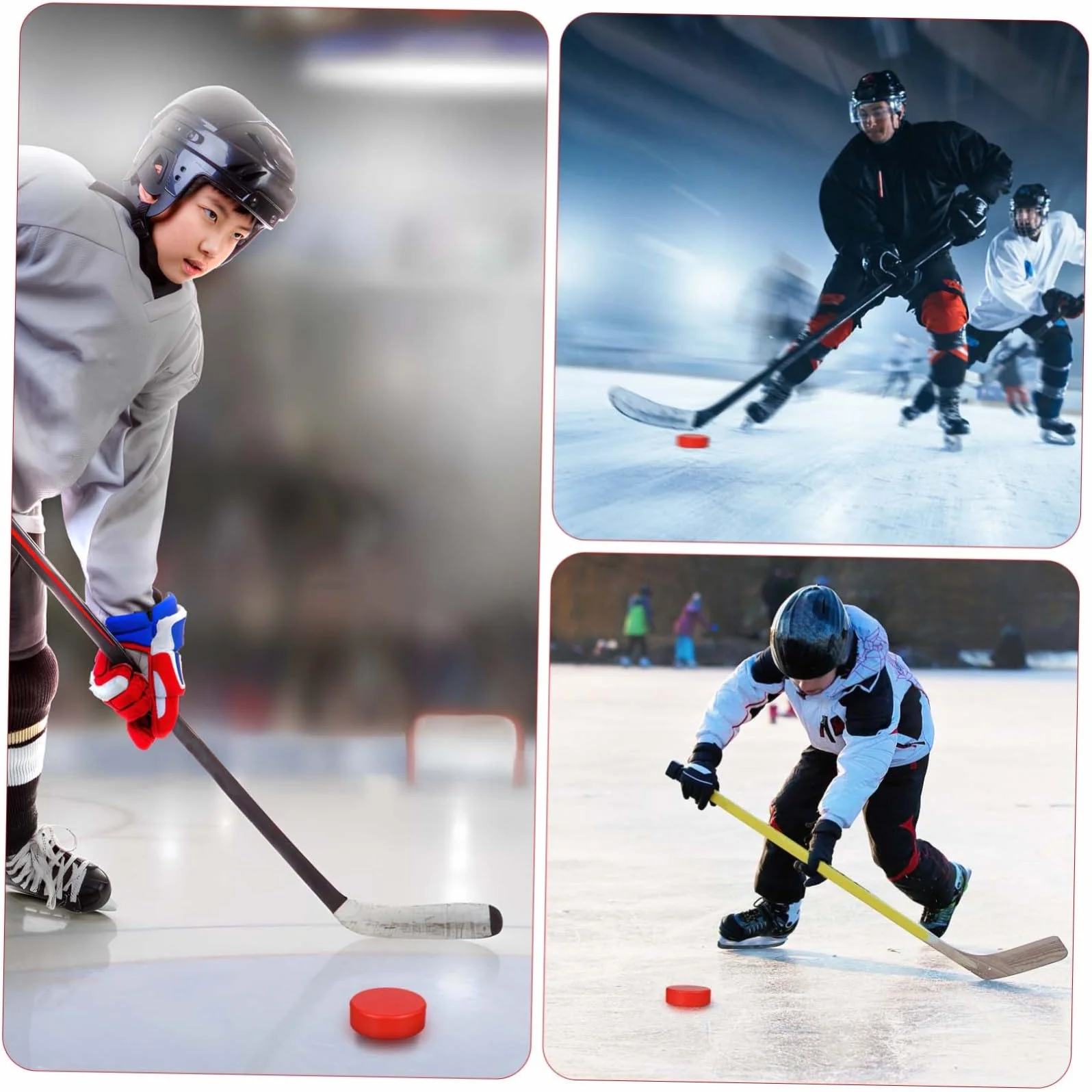 VANZACK Palet Rondelles De Hockey Orange Mousse Glace Rue Balles Hockey Rouge