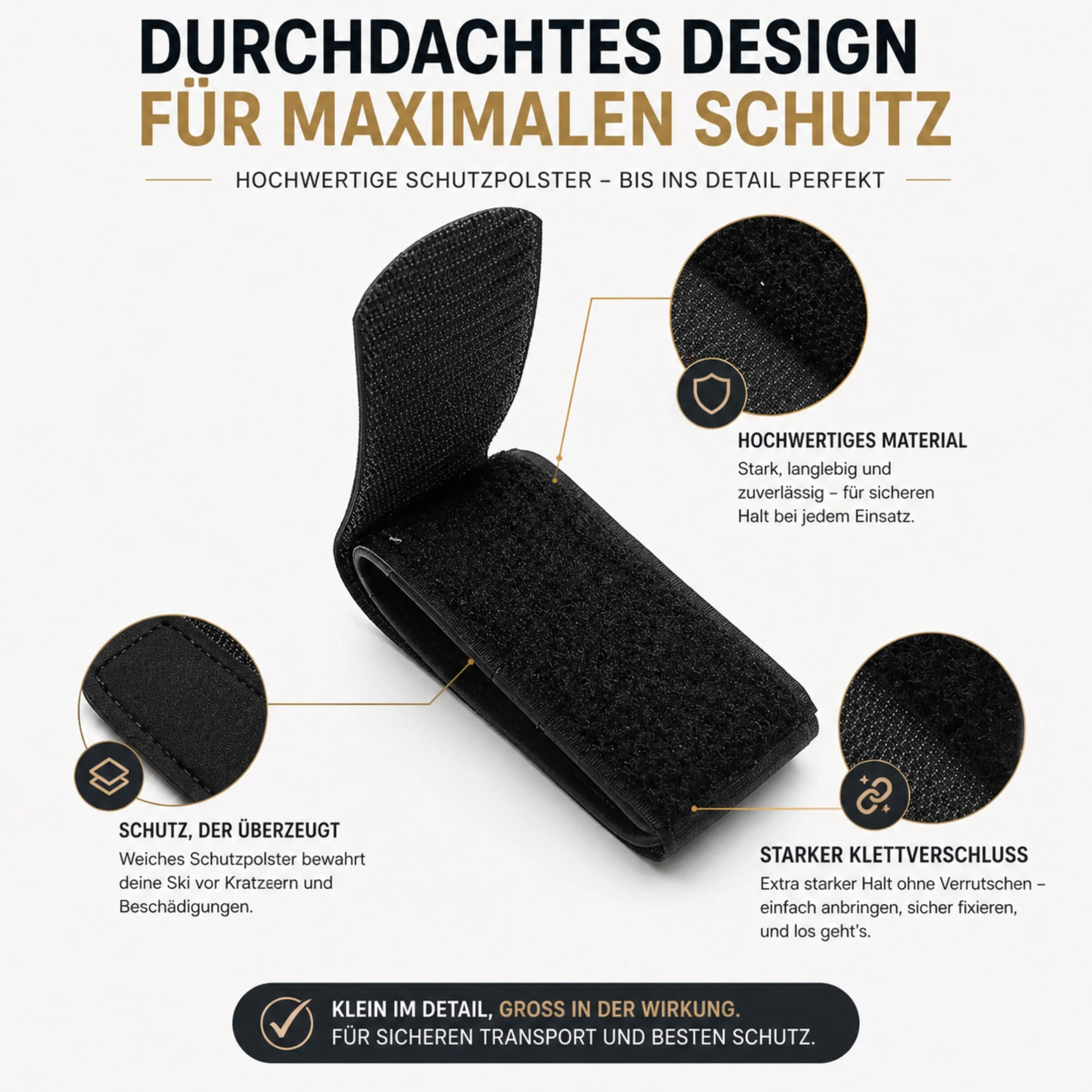 sunmondo 2 bandes de ski Connecteur protecteur noir