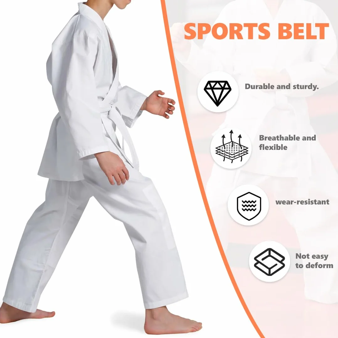 Ceinture de judo 180 cm en tissu extra épais pour arts martiaux karaté taekwondo enfants