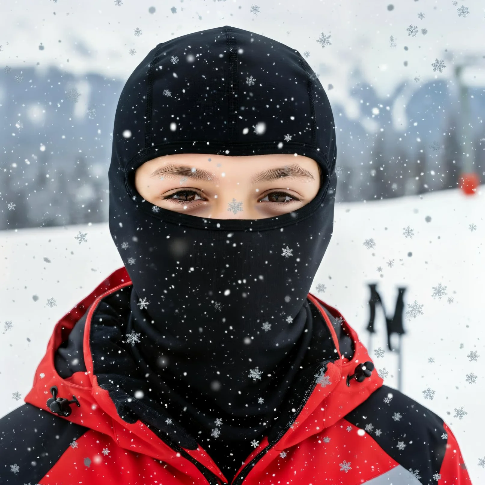 Aegend Cagoule de ski coupe-vent pour enfants par temps froid, cache-cou, cagoule tactique en polyester polaire pour enfants