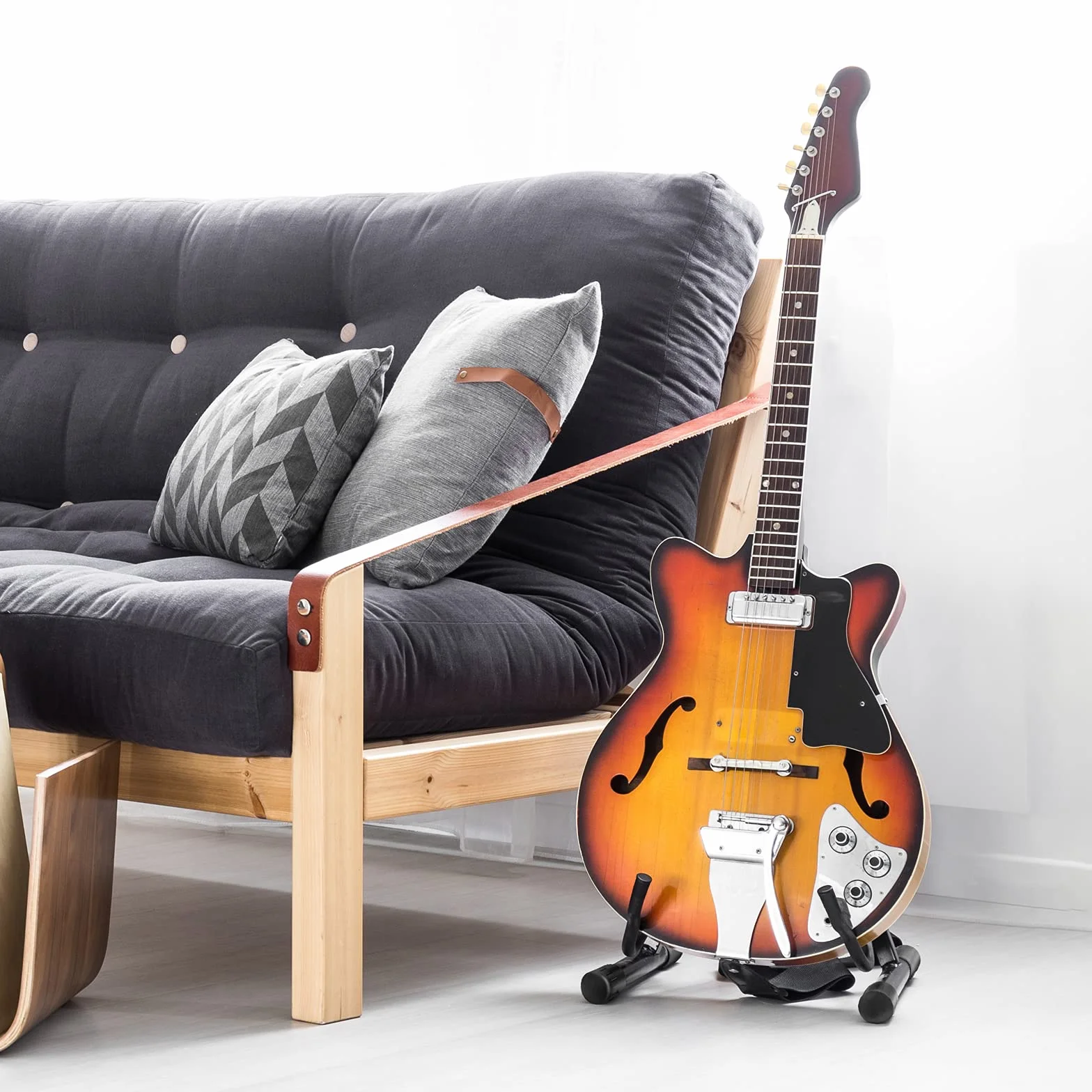 CAHAYA Support de Guitare Pliable A-Frame Métal Universel pour Guitare et Basse Électrique Acoustique Classique