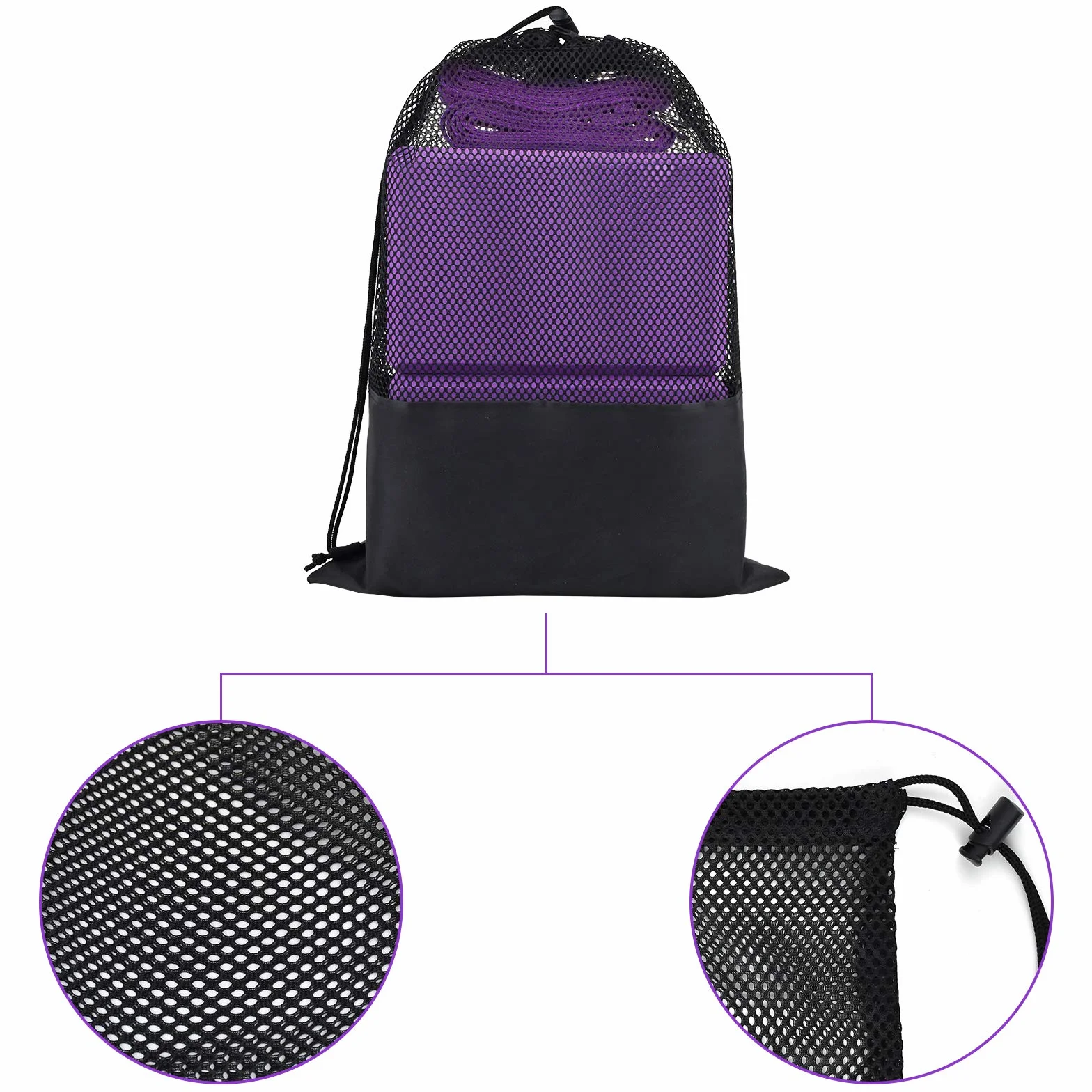 Lot 2 Blocs Yoga Brique Kit Accessoires Yoga avec Sangle et Sac de Yoga 4 Pièces