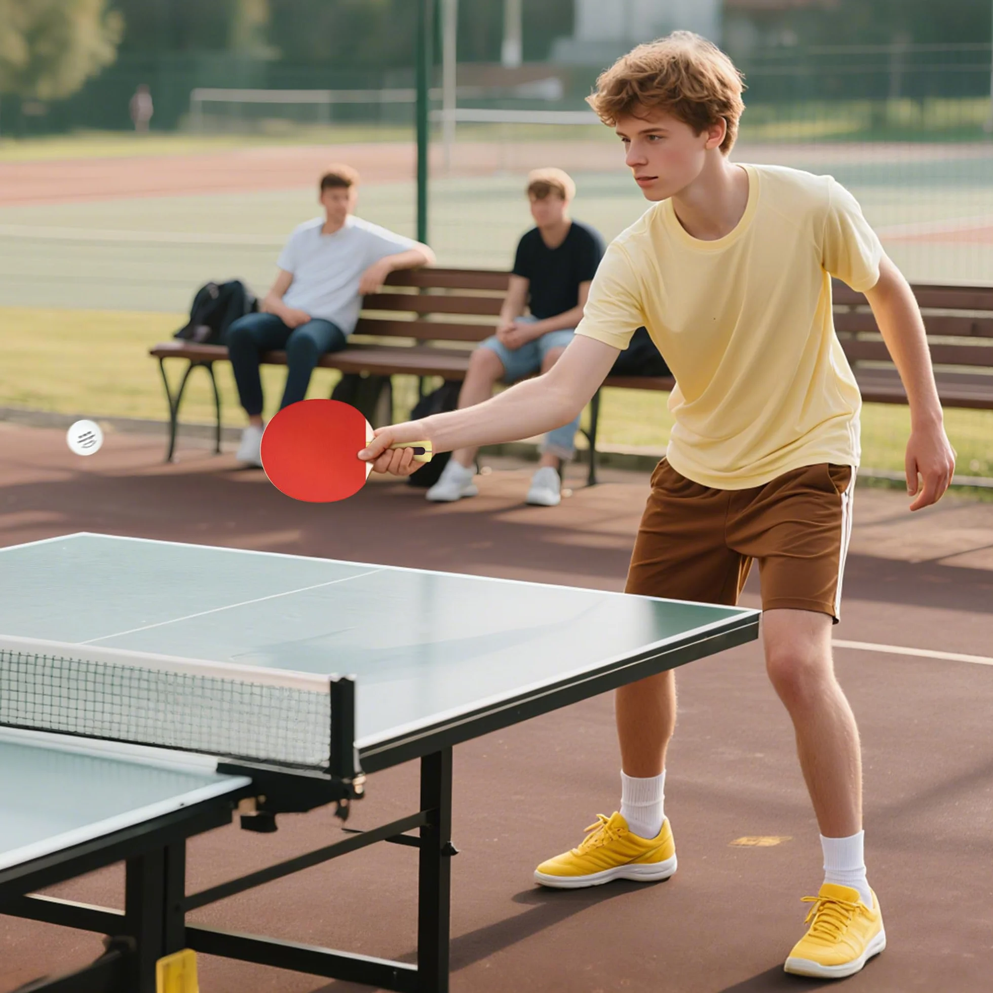 SPORTNOW Lot Raquettes Ping-Pong Tennis Table 4 Raquettes 8 Balles 1 Sac
