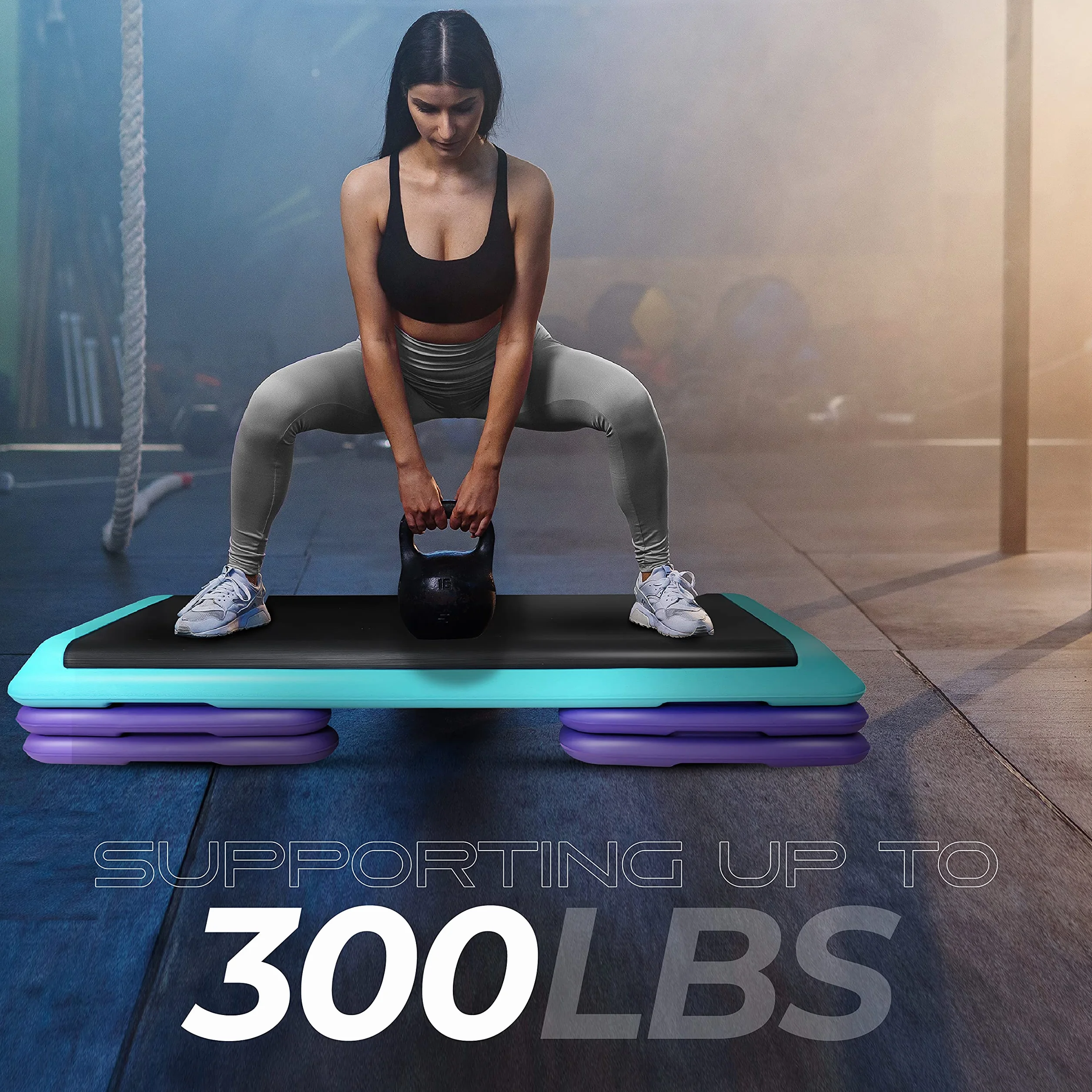 Yes4All Stepper aérobique avec hauteur réglable 10cm 15cm 20cm - Plateforme de fitness pour maison et gymnase