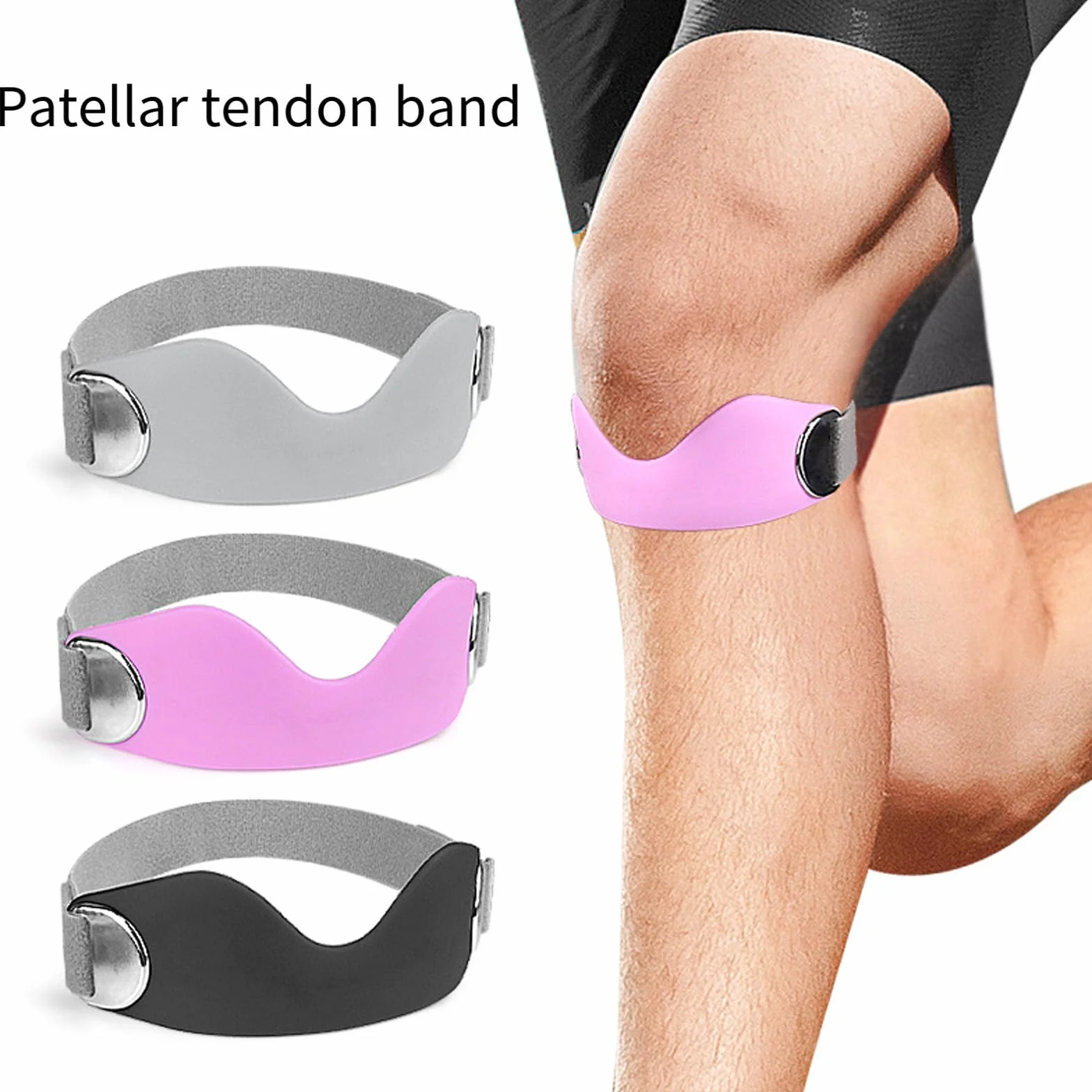 Sangle de genou réglable en silicone pour football, baseball