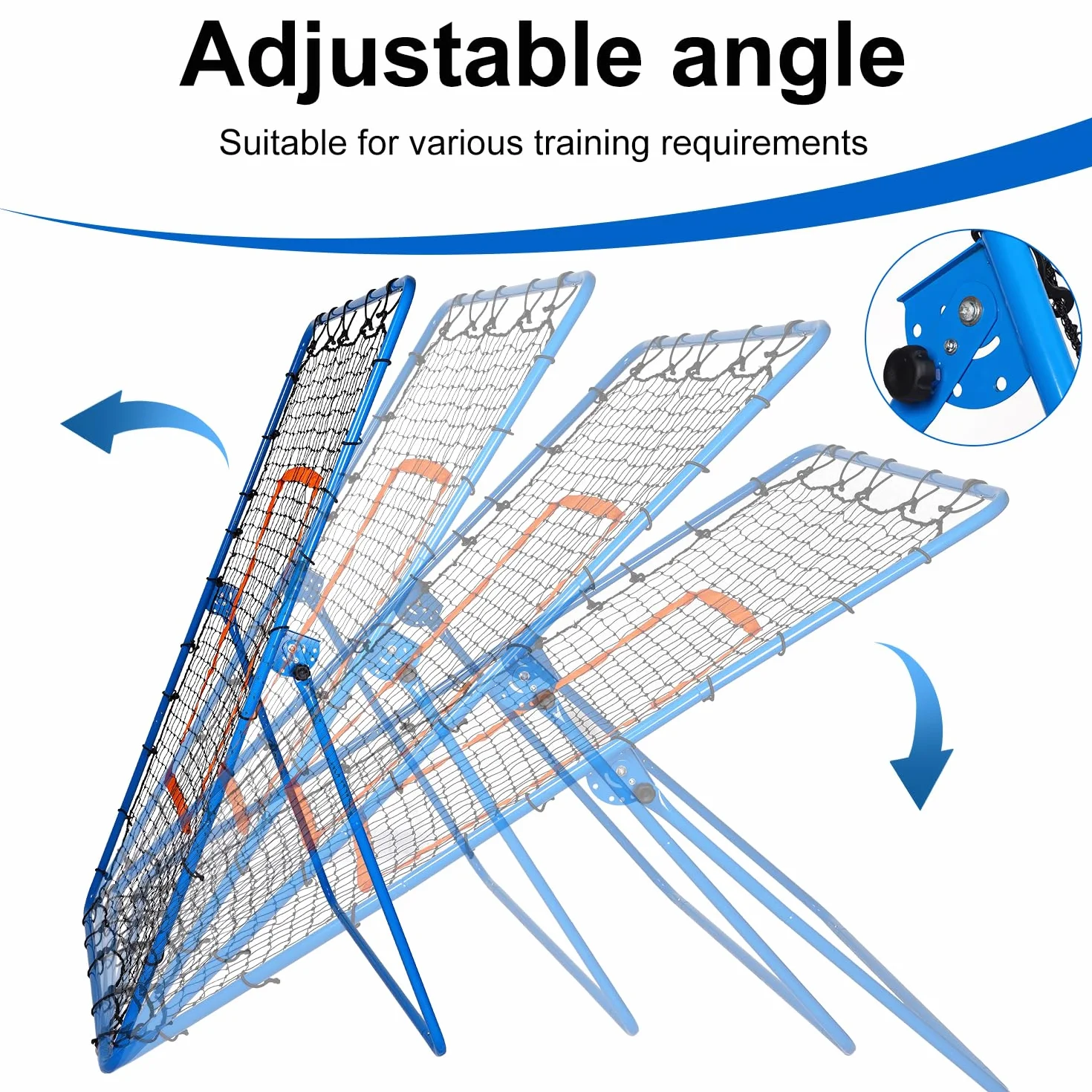 Filet de Rebond Volley-Ball 180x110cm Réglable 5 Angles Entraînement PE