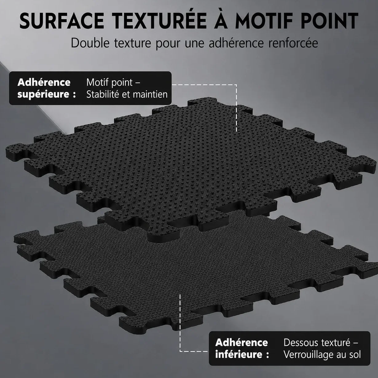 LPVS Tapis de Sol Dalles Protection Sport 18 Dalles Mousse 1.2 cm Épaisseur 27 Bordures Antidérapant Anti Bruit Puzzle Fitness sans BPA