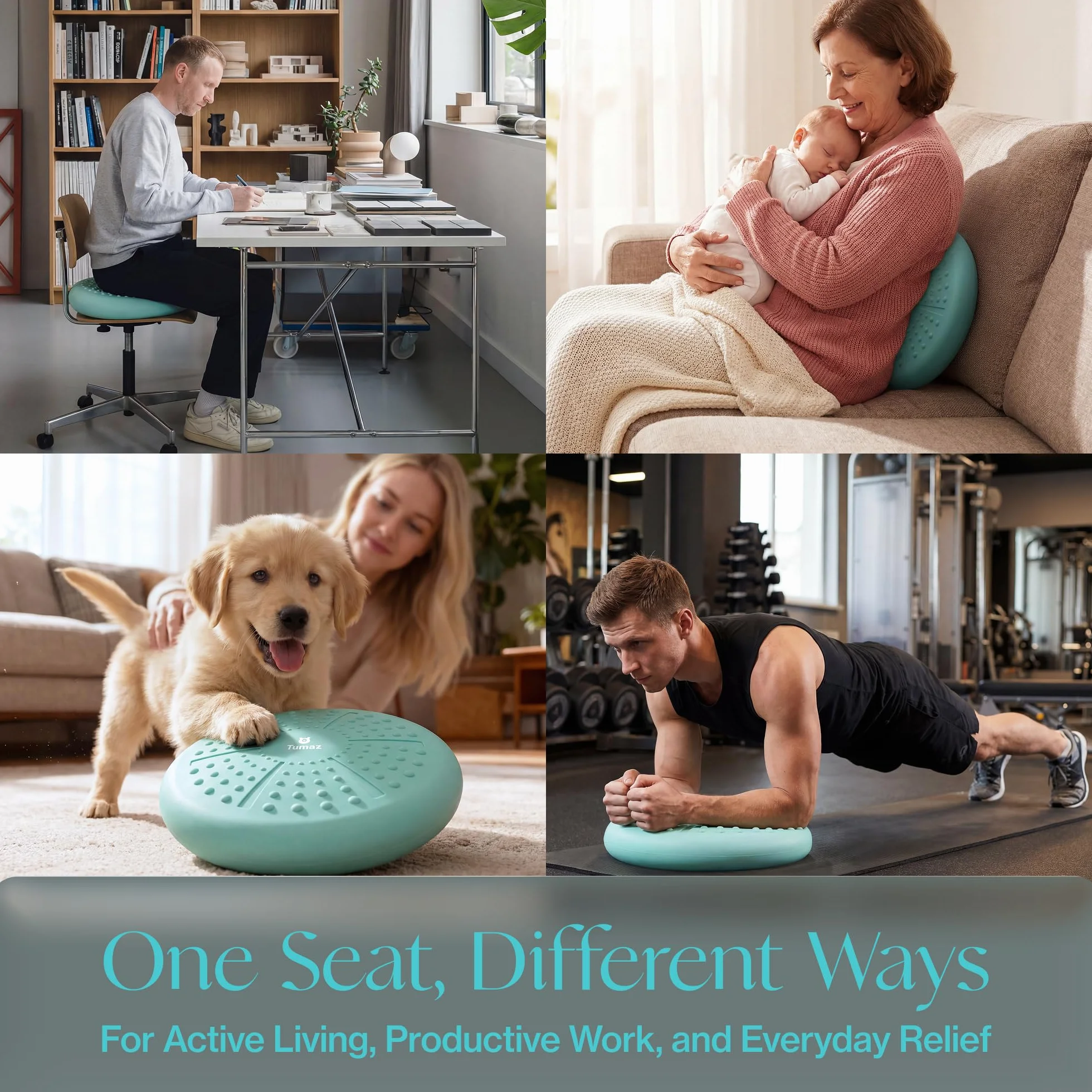 Tumaz Coussin d'Équilibre Très Épais avec Pompe à Air pour Améliorer la Posture Assise et la Stabilité