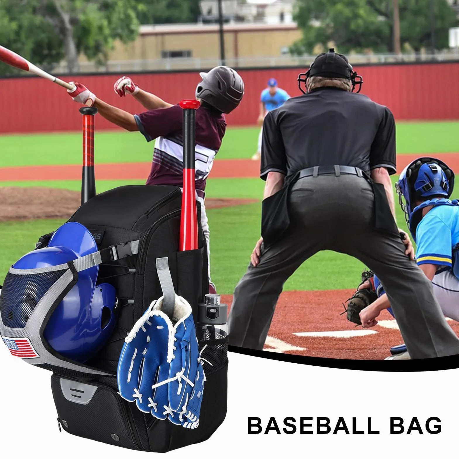 Sac à Dos de Baseball Imperméable avec Compartiment à Chaussures pour Jeunes et Garçons