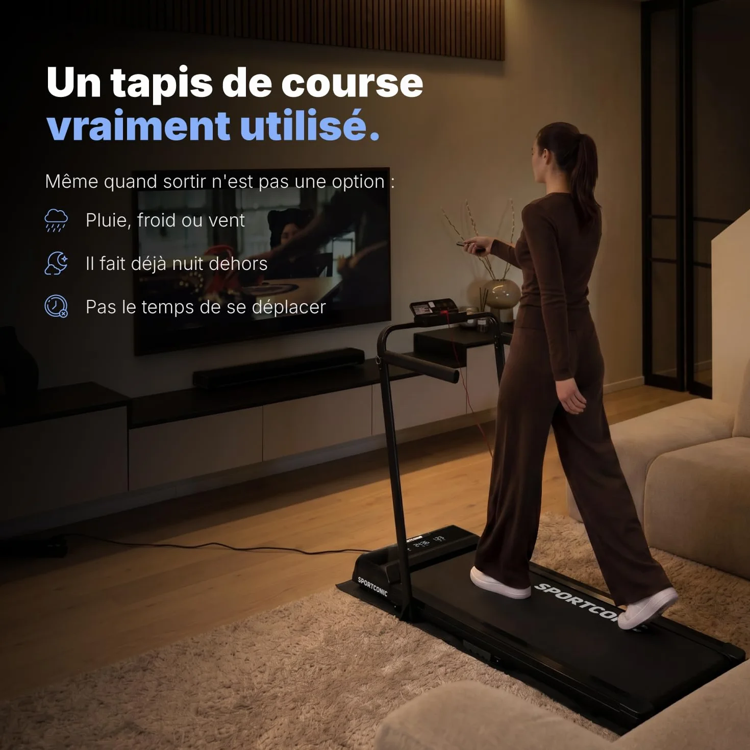 Tapis de Course Pliable Silencieux avec Télécommande – Walking Pad Compact pour Maison & Bureau