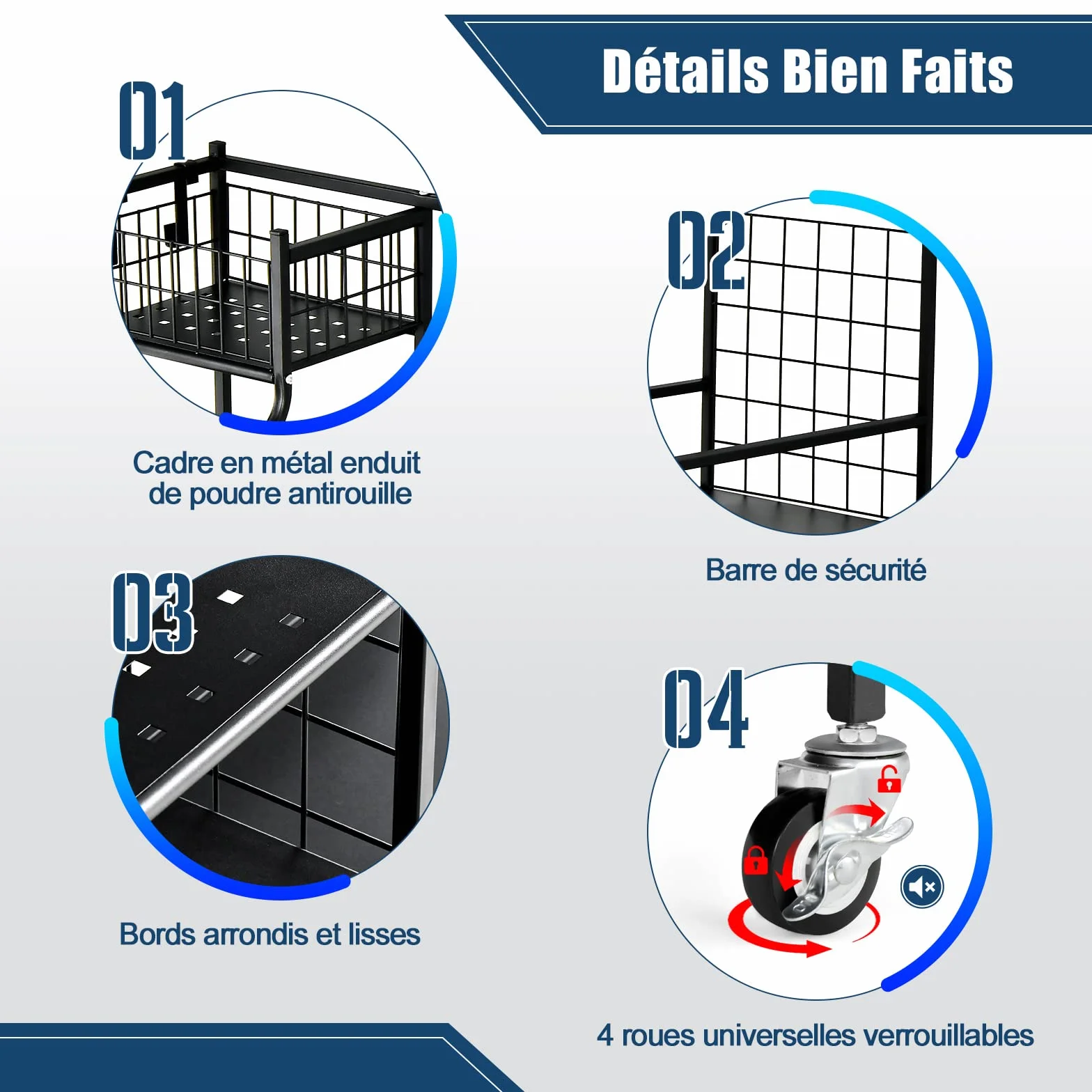 COSTWAY Support de Rangement pour Sac de Golf avec Roues Universelles Verrouillables, Organisateur de Stockage en Métal pour Accessoires Golf avec Étagère et 4 Crochets