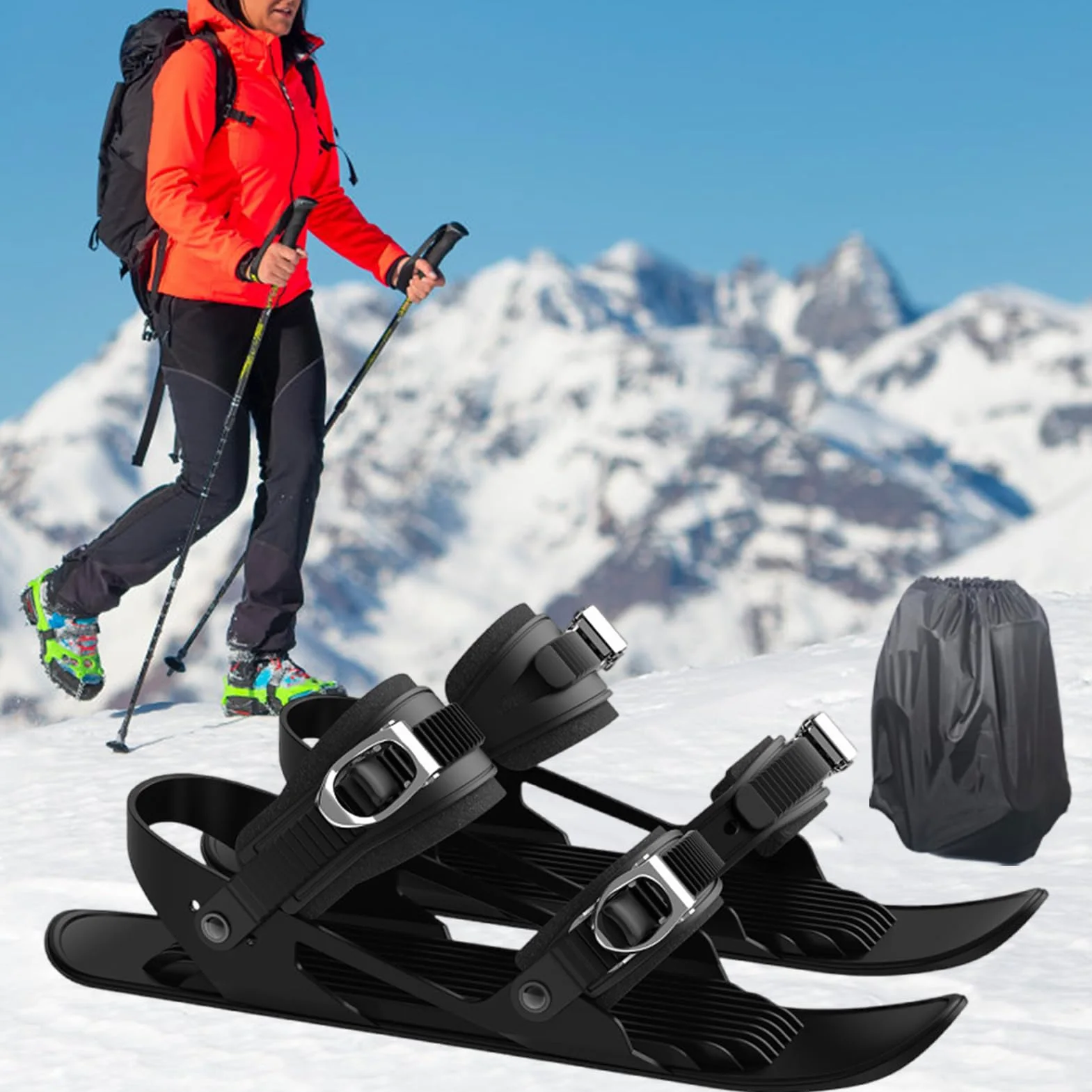 Chaussures de Neige pour Femmes - Patins de Neige compacts, Non glissants et légers | Outil de Ski réglable pour Les, Les Jeunes, Les Femmes et Les Hommes en Hiver