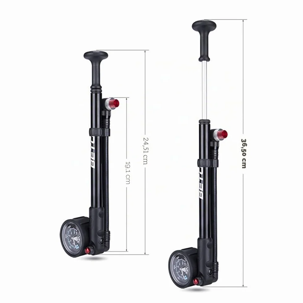 BETO Pompe à Chocs Haute Pression 400 PSI Max VTT pour Fourche et Suspension arrière Valve Schrader