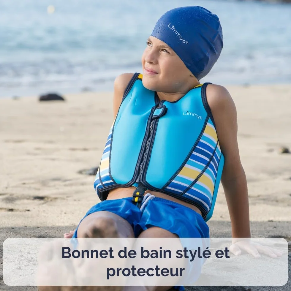 Limmys Bonnet de Bain en Silicone pour Enfants – Antidérapant, Doux, Protection des Oreilles, Ajustement Confortable