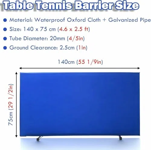 Barrière de Protection pour Table de ping-Pong - Revêtement en Tissu Oxford 420D pour Aire de Jeux, Bureau ou sous-Sol - Accessoires indispensables pour Le ping-Pong