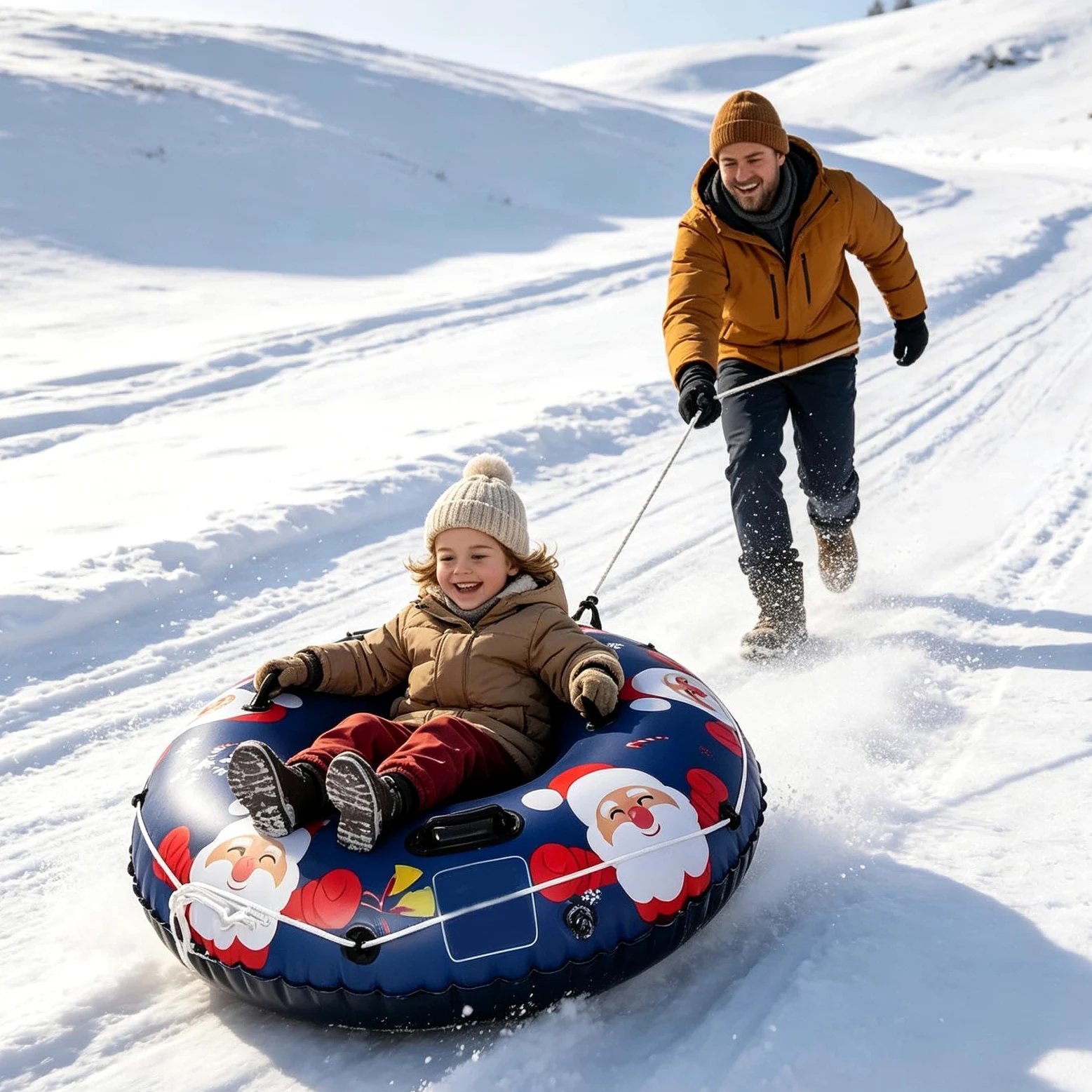 Bouée De Neige Gonflable Luges Snowboard Gonflables avec Poignées | Tubes De Luge Snowboard Sports Plage Arrière-Cours Jardins Patinage Ski Extérieur Sable Noël Activités Aventure