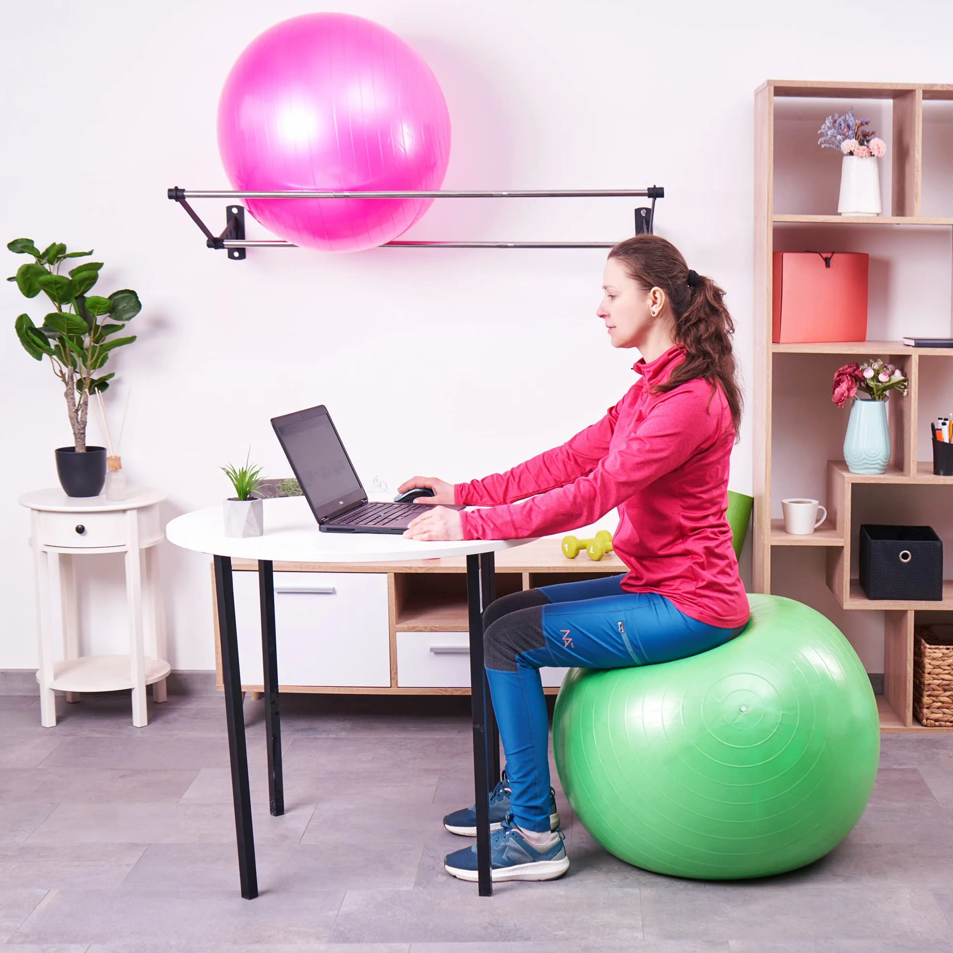 Support Mural Pour Ballons d'Exercice | Support Ballons de Yoga Fitness Thérapie Stabilité