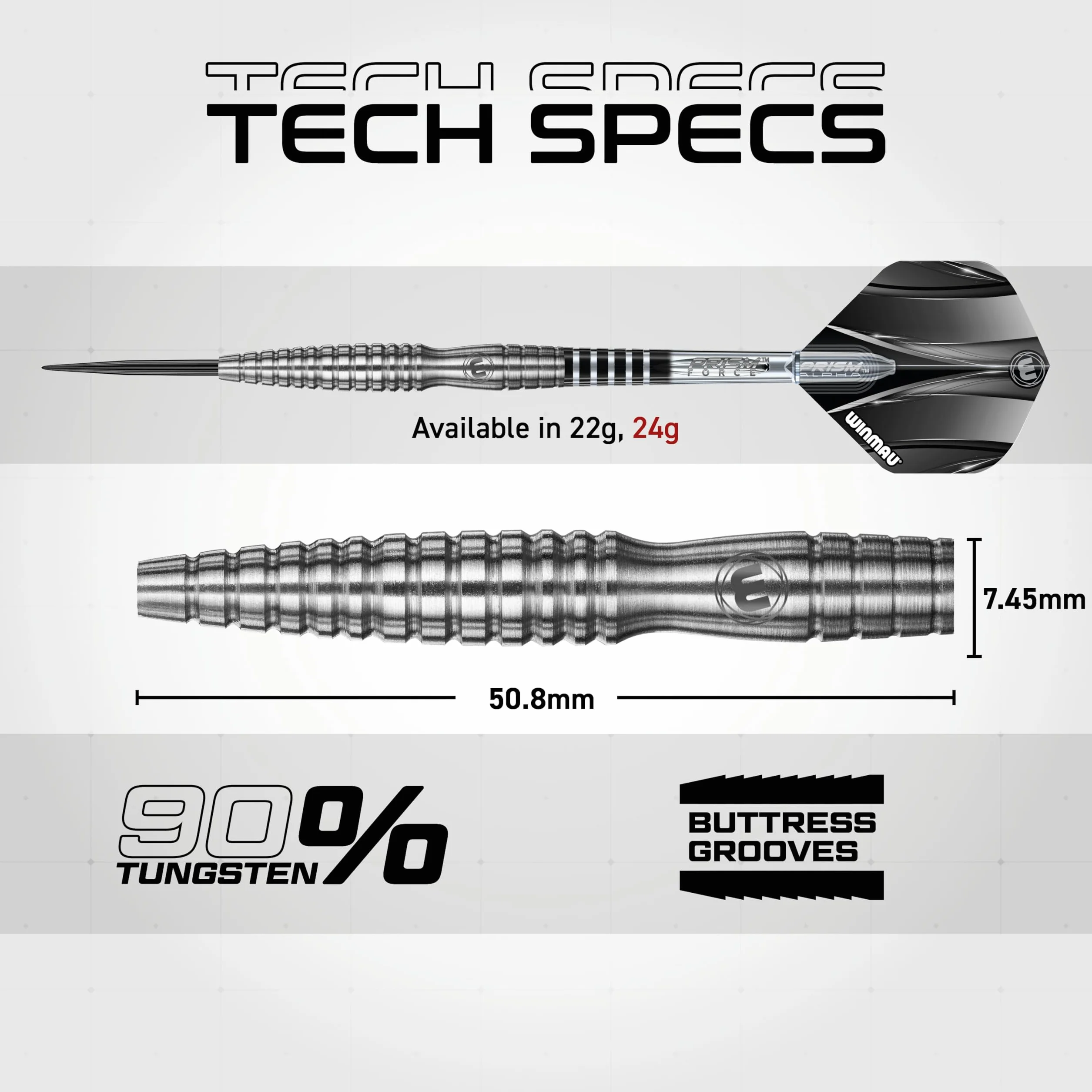 WINMAU Sniper V2 90% Fléchettes Pointe Acier 24g