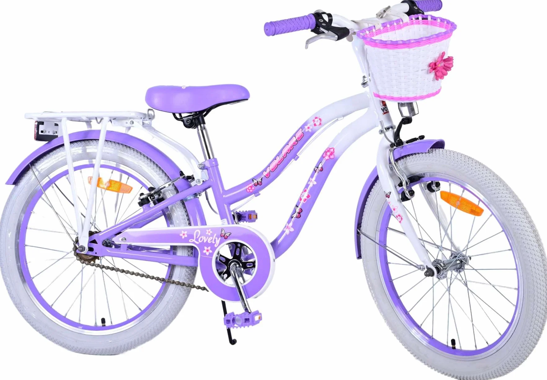 Vélo pour Fille 20 Pouces avec Panier et Porte-Bagages 6-8 Ans