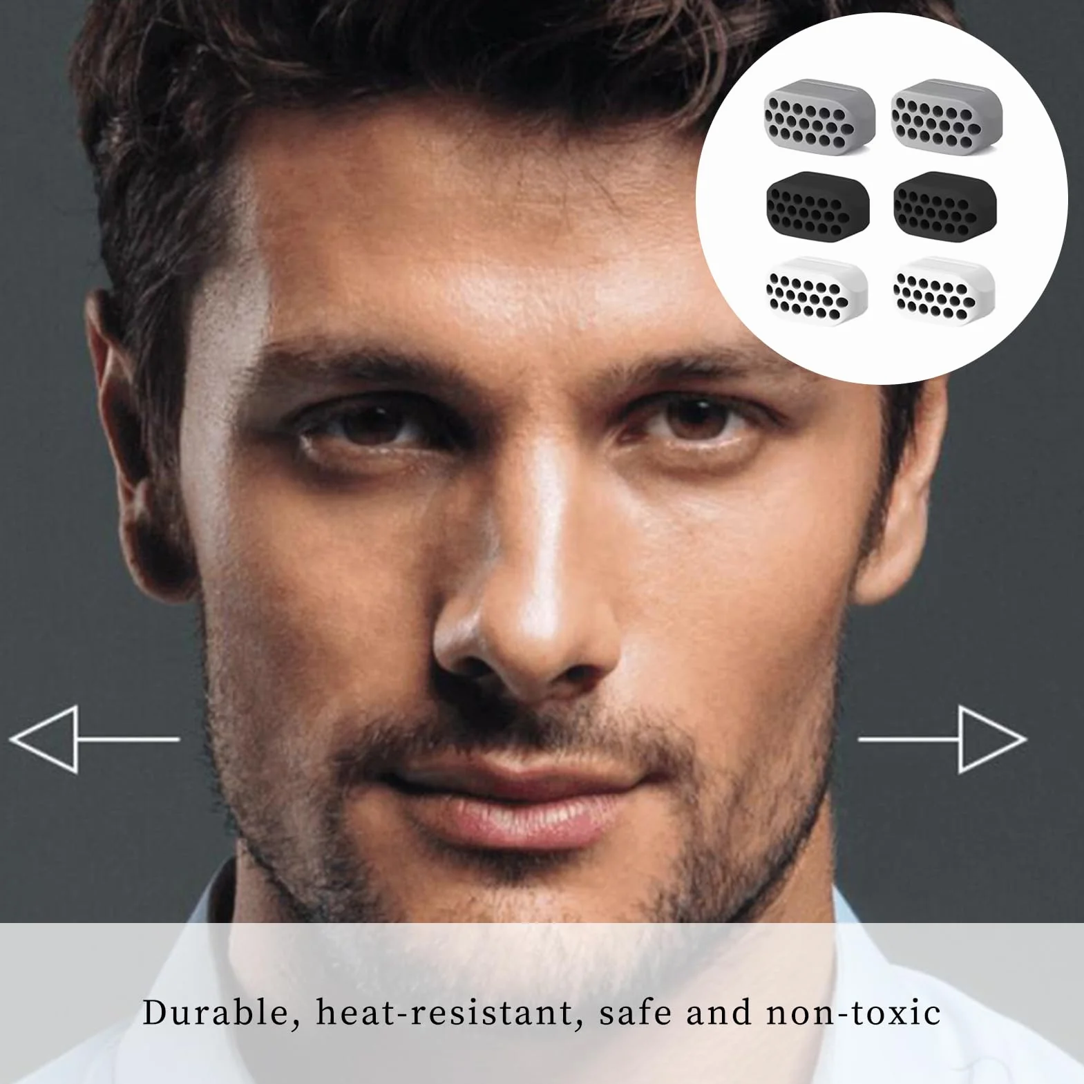 Jaw Trainer Hommes Femmes, 6 Pièces Silicone Gomme Machoire Musculation, Jawline Exercice Double Menton