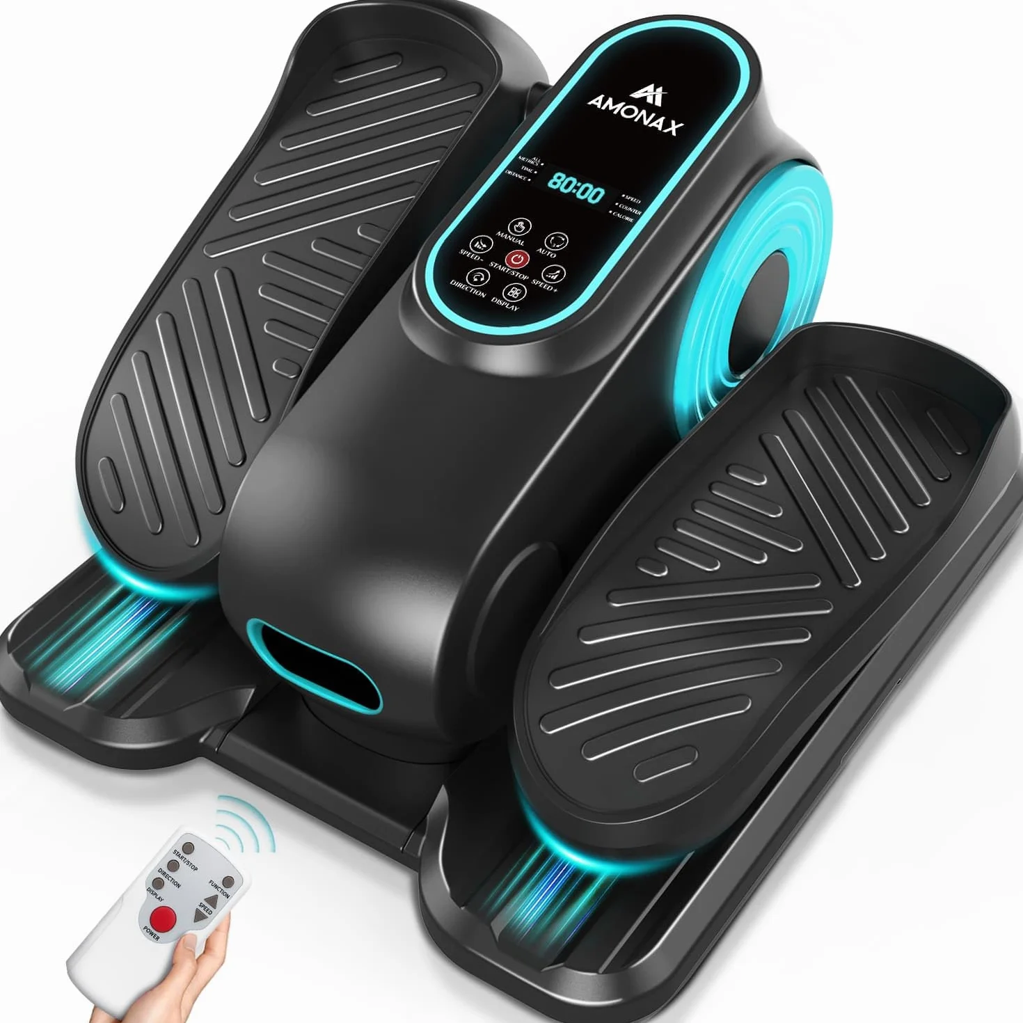 Amonax Ellipse Pedalier Electrique Motorisé Vélos Elliptiques Cardio sous Bureau Mini Home Reeducation