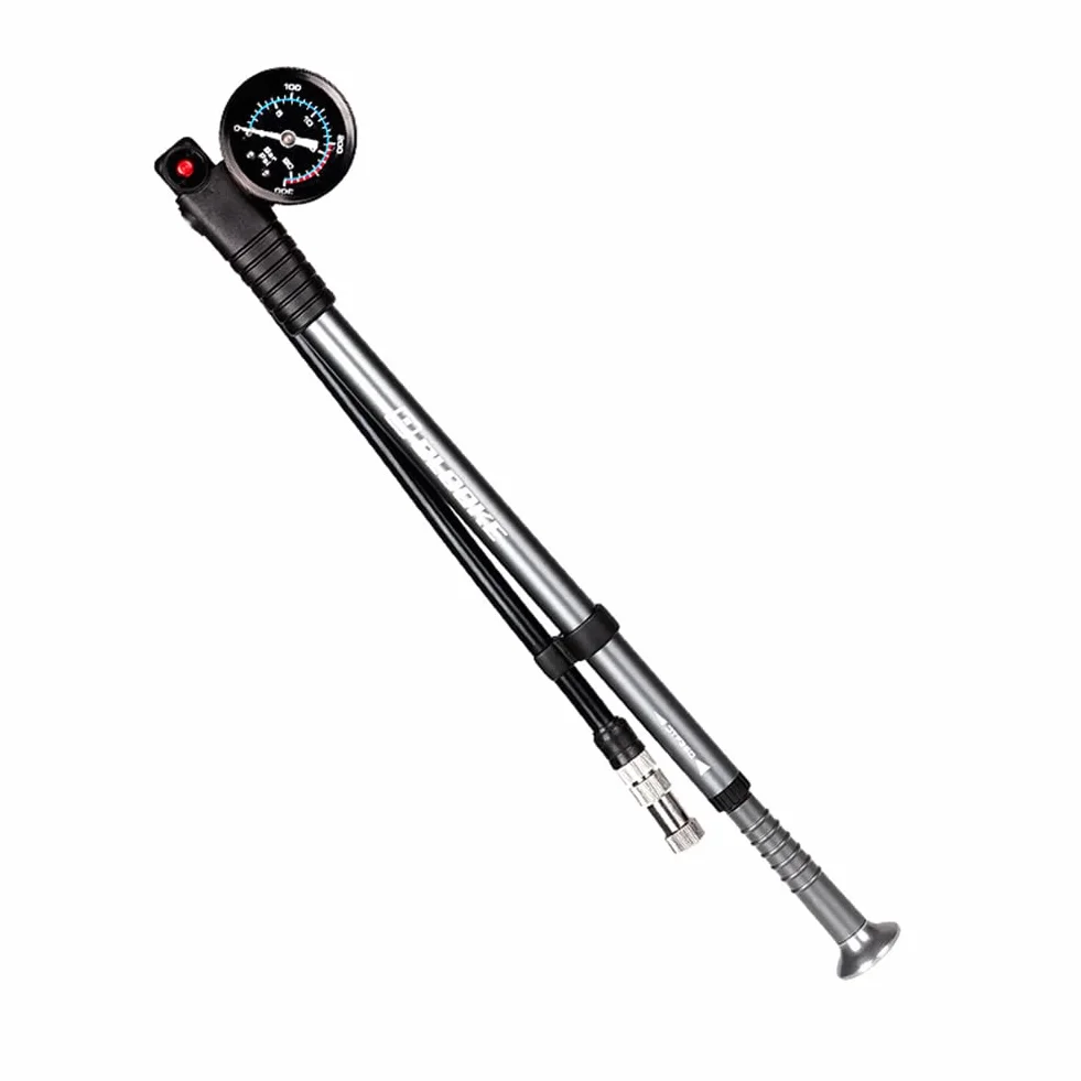Pompe d'amortisseur de vélo SPORTARC 300 psi pour VTT, route et moto - Fourche avant/arrière, amortisseurs pneumatiques (gris)