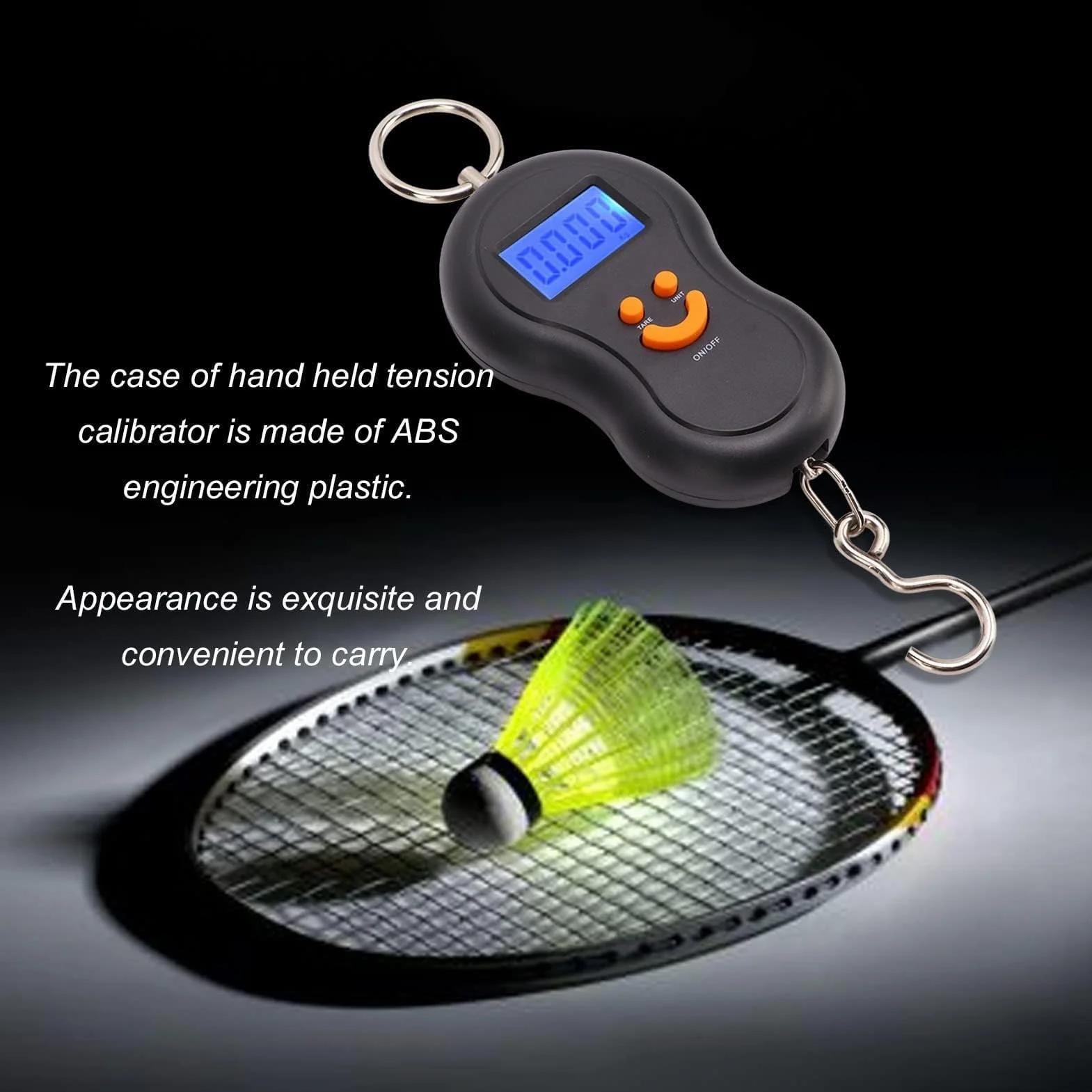 Agatige Calibrateur de Tension électronique Balance Suspendue Sport avec Affichage Numérique LCD pour Cordes Raquette Badminton Tennis