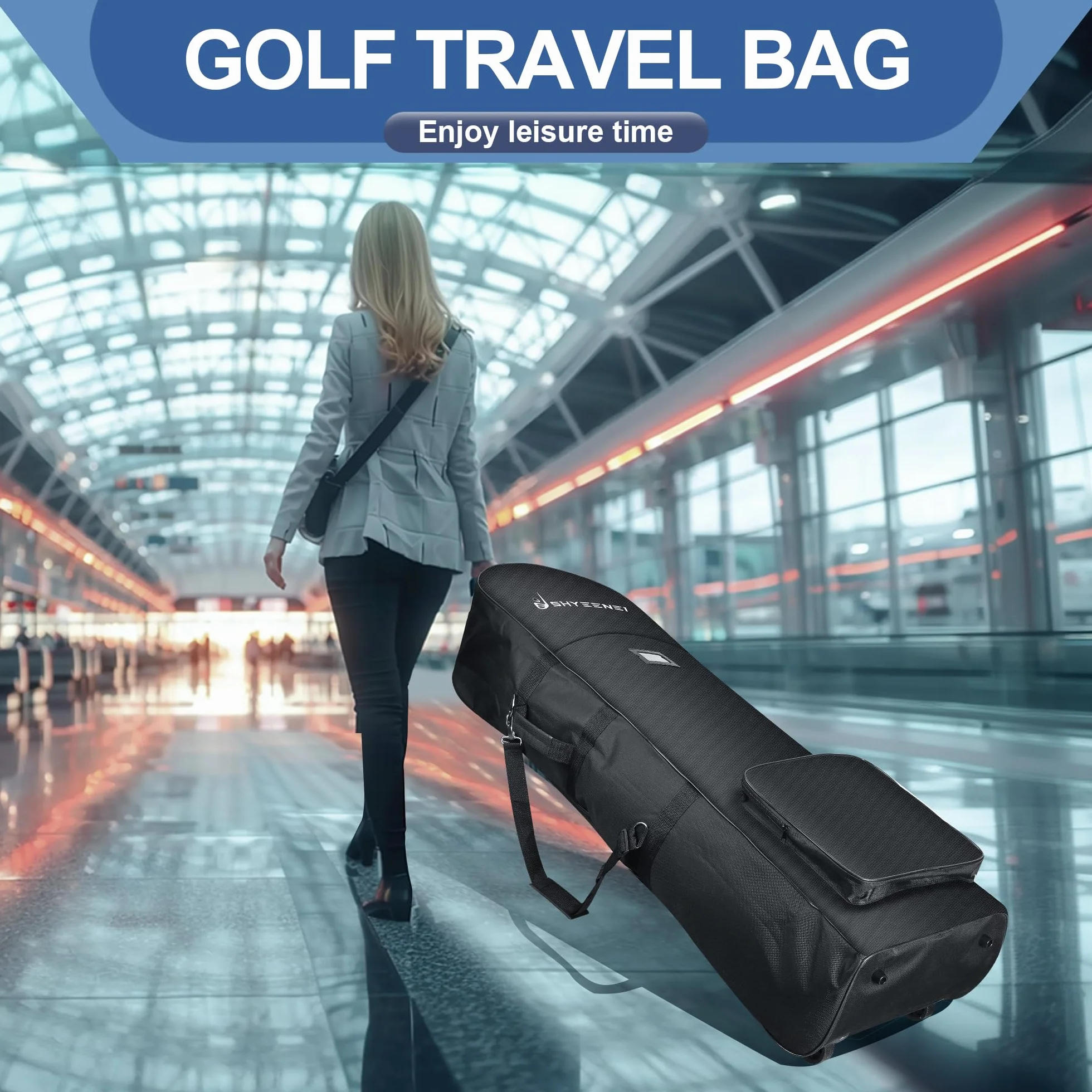 Sac de voyage de golf léger Oxford imperméable avec fermeture éclair