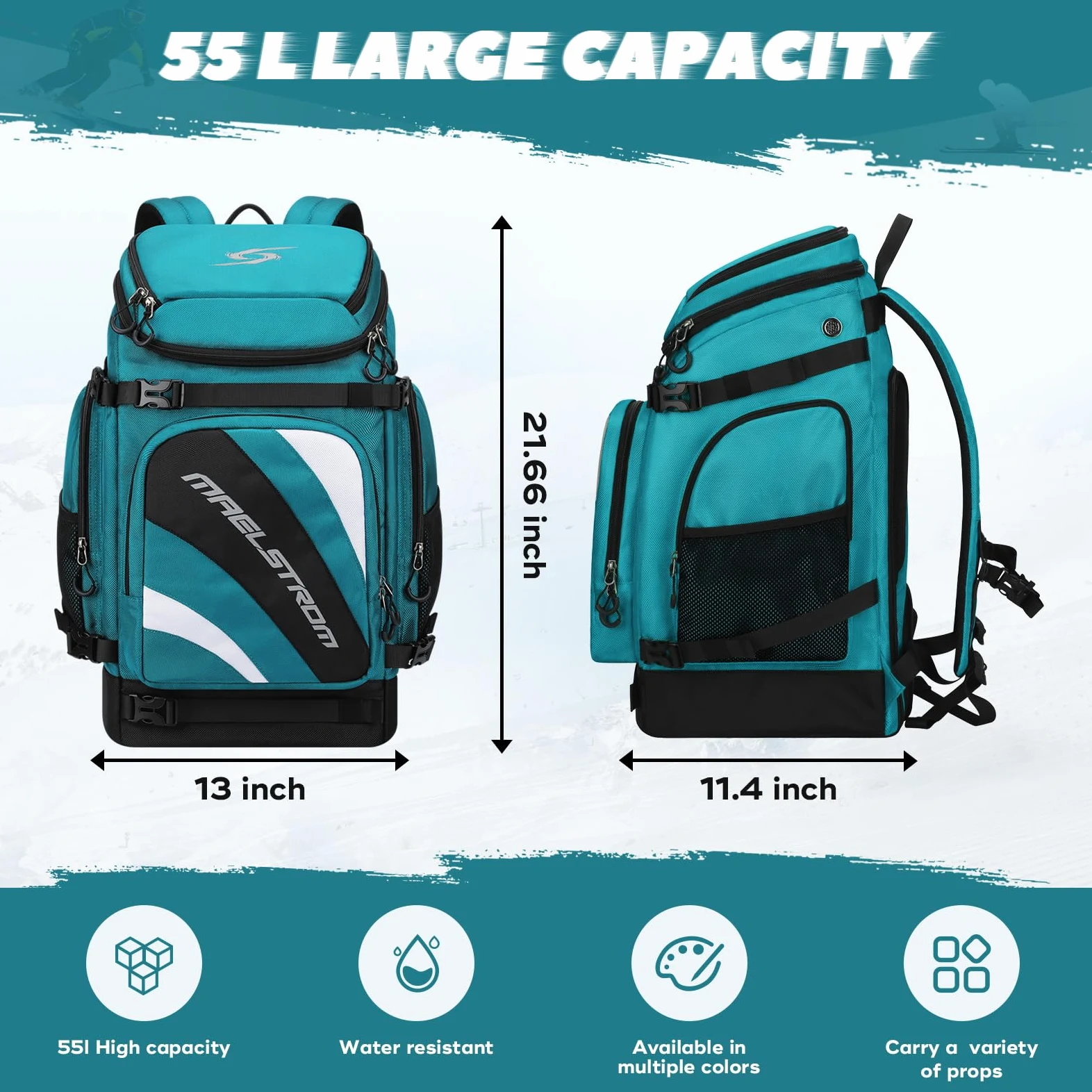 Maelstrom Large Ski Boot Travel Bag for Men Women
