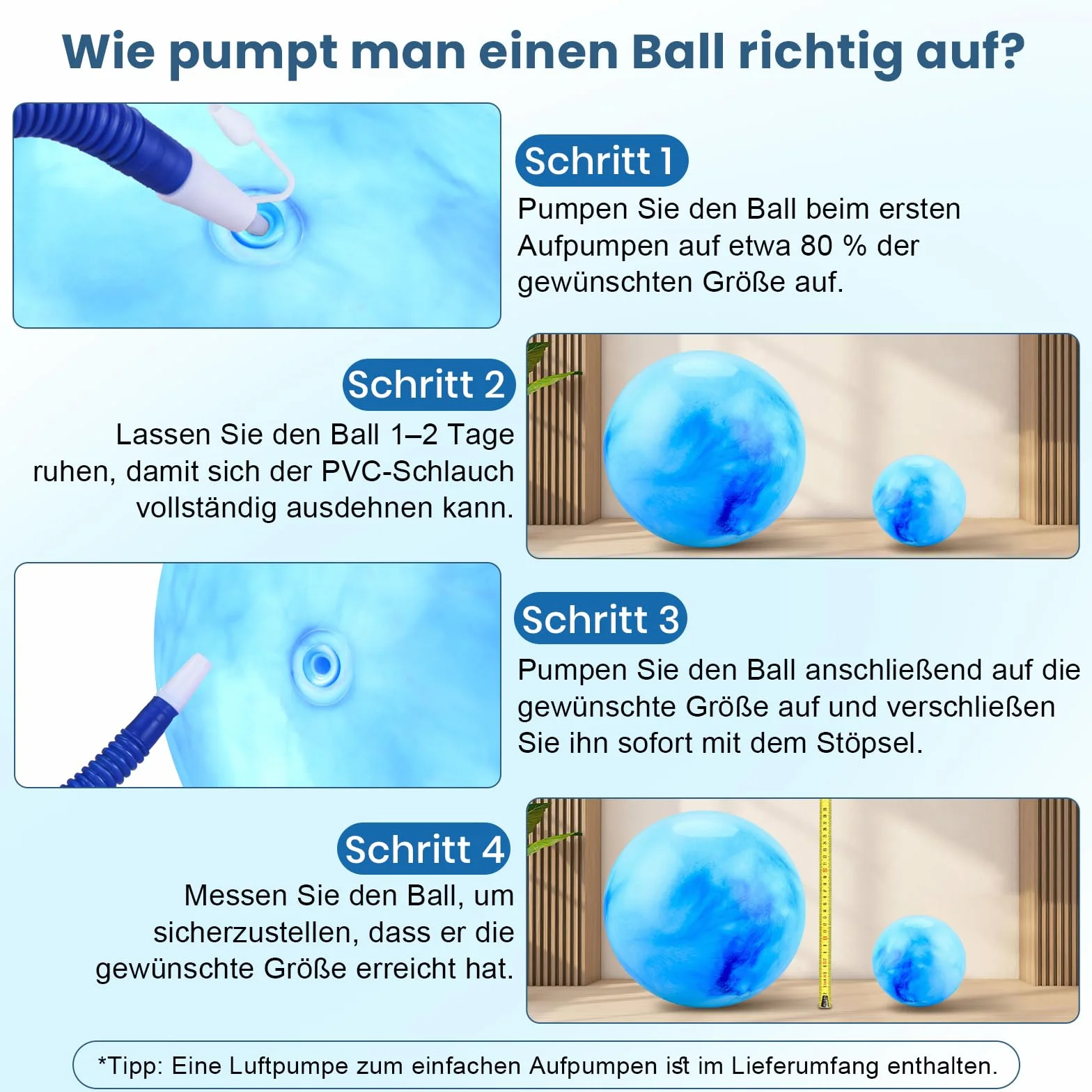 Ballon Swiss Ball 65cm Anti-Slip Pilates Yoga Fitness Accessoires avec Gonfleur