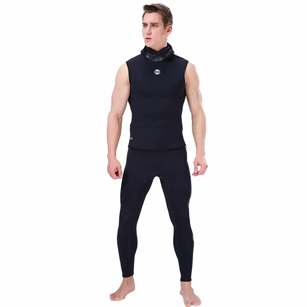 Gilet de plongée homme néoprène 3 mm sans manches capuche pour plongée surf natation voile