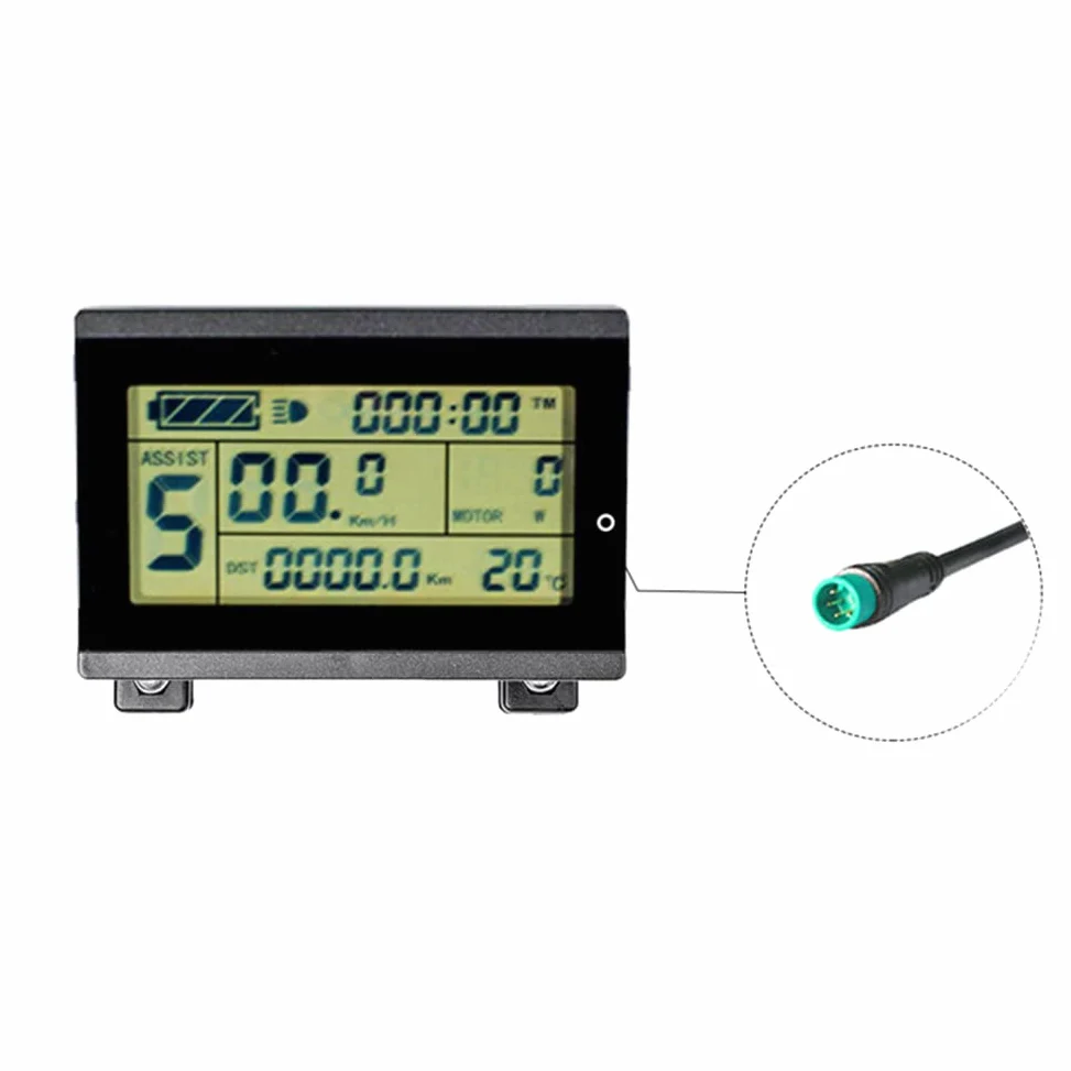 SPORTARC KT-LCD3U Compteur de vitesse électrique avec écran LCD pour vélo électrique avec prise USB 24/36/48 V Câble étanche