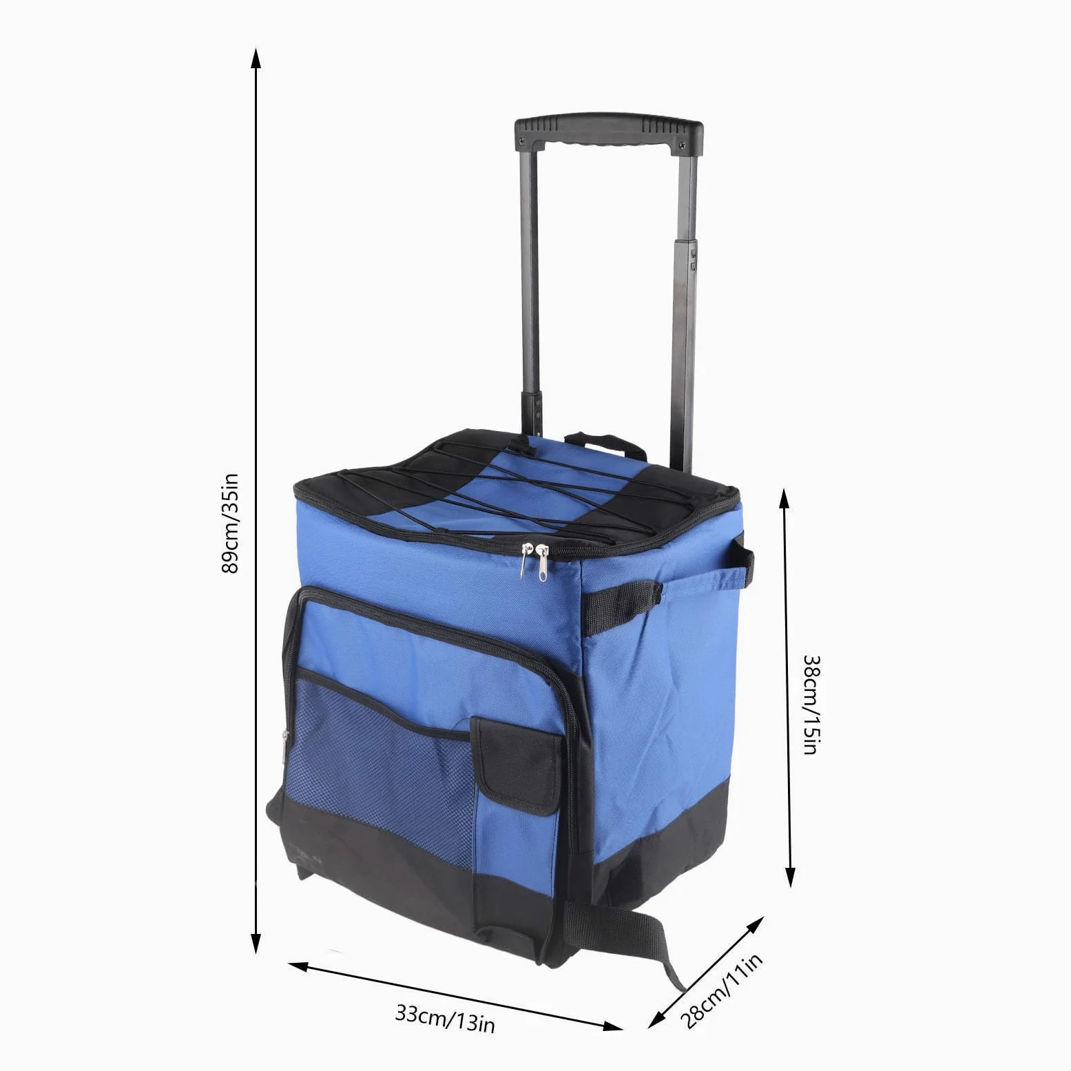 Glacière à roulettes sur Chariot, 35L Sac Isotherme Portable Isolé, Pliable Imperméable Anti-Fuite Glacière Souple pour Pique-Nique, Camping, La Plage Et Le Voyage à L'extérieur