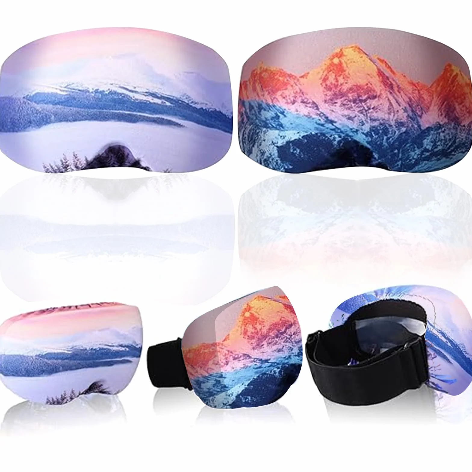Housse de Lunettes de Ski/Snowboard en Microfibre, Protection Anti-Rayures et Poussière, Lot de 2