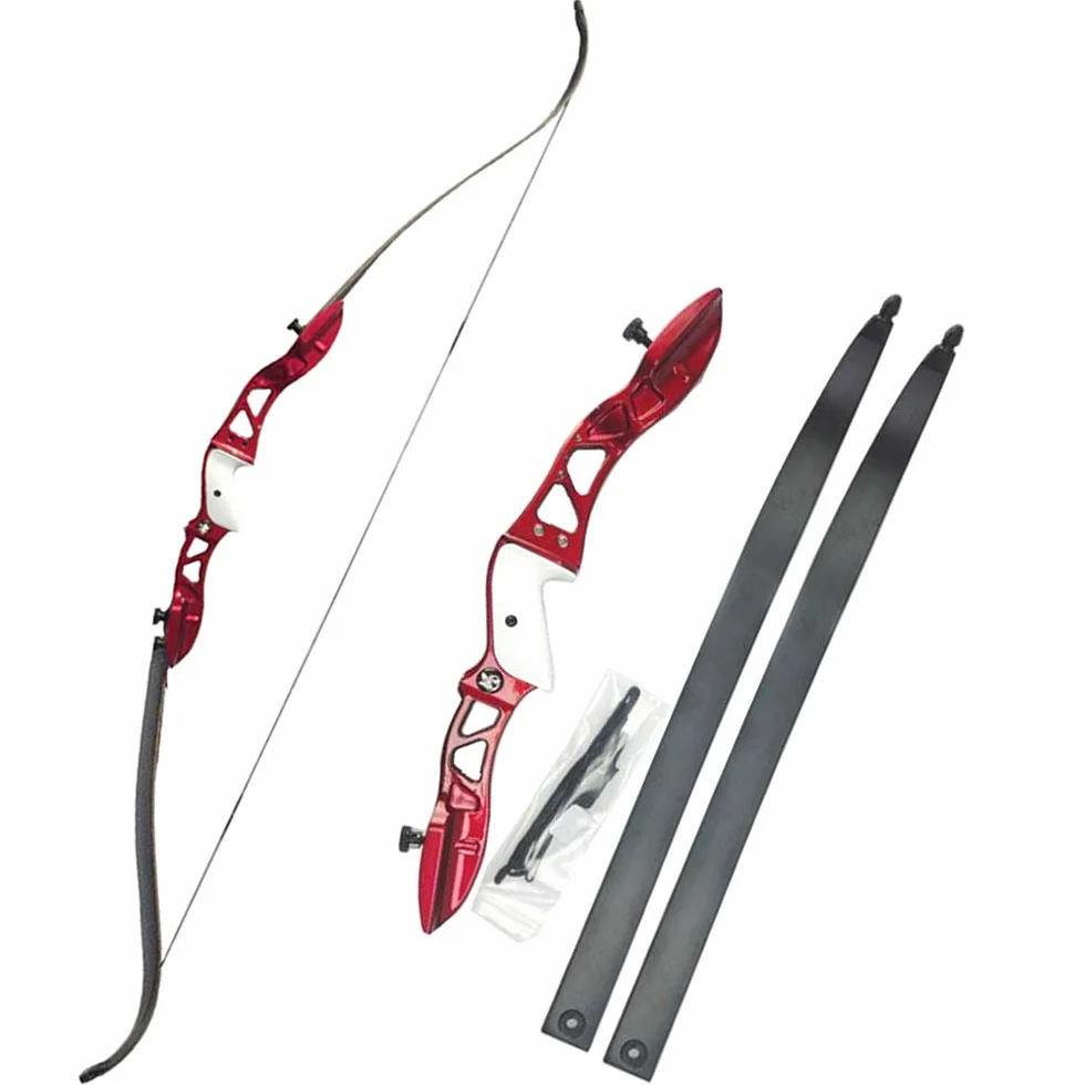 Arc Recourbé Takedown 66" 24-36 lbs Riser Alliage Aluminium Flèches Carbone Longbow Set Chasse